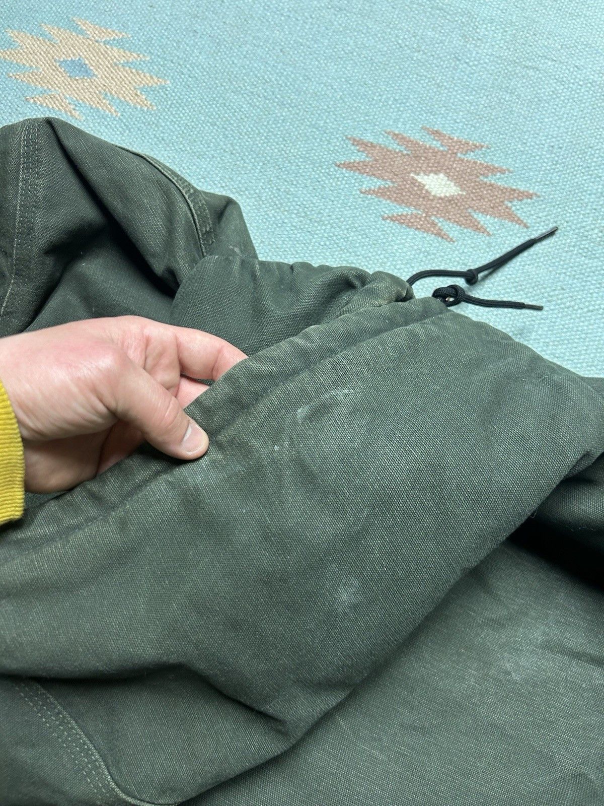 Vintage Vtg Carhartt hooded work jacket J130 MOS moss green faded XL Size US XL / EU 56 / 4 - 9 Thumbnail
