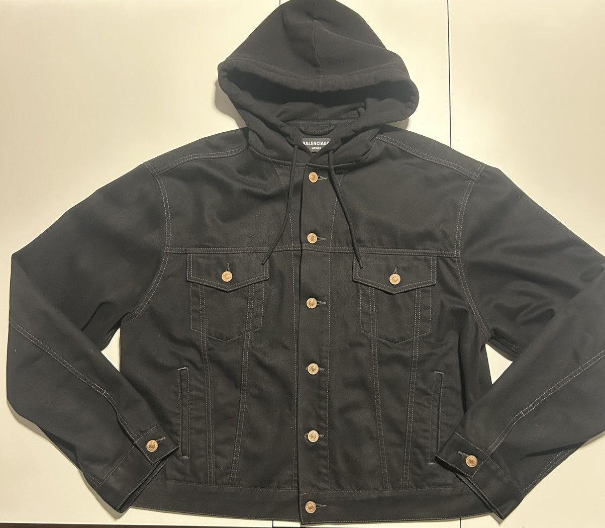 Balenciaga Balenciaga Hooded Denim Jacket Size US L / EU 52-54 / 3 - 1 Thumbnail