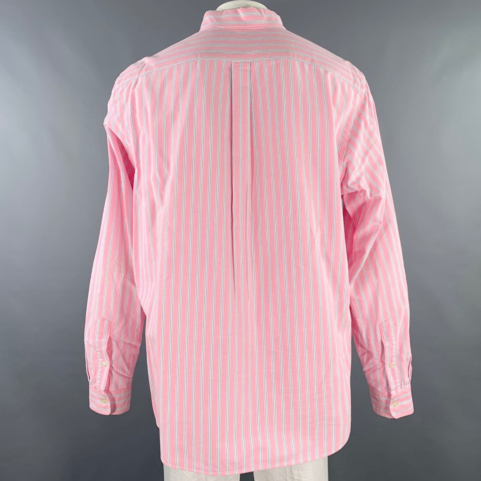 Ralph Lauren Pink White Stripe Cotton Button Down Long Sleeve Shirt Size US XXL / EU 58 / 5 - 4 Thumbnail