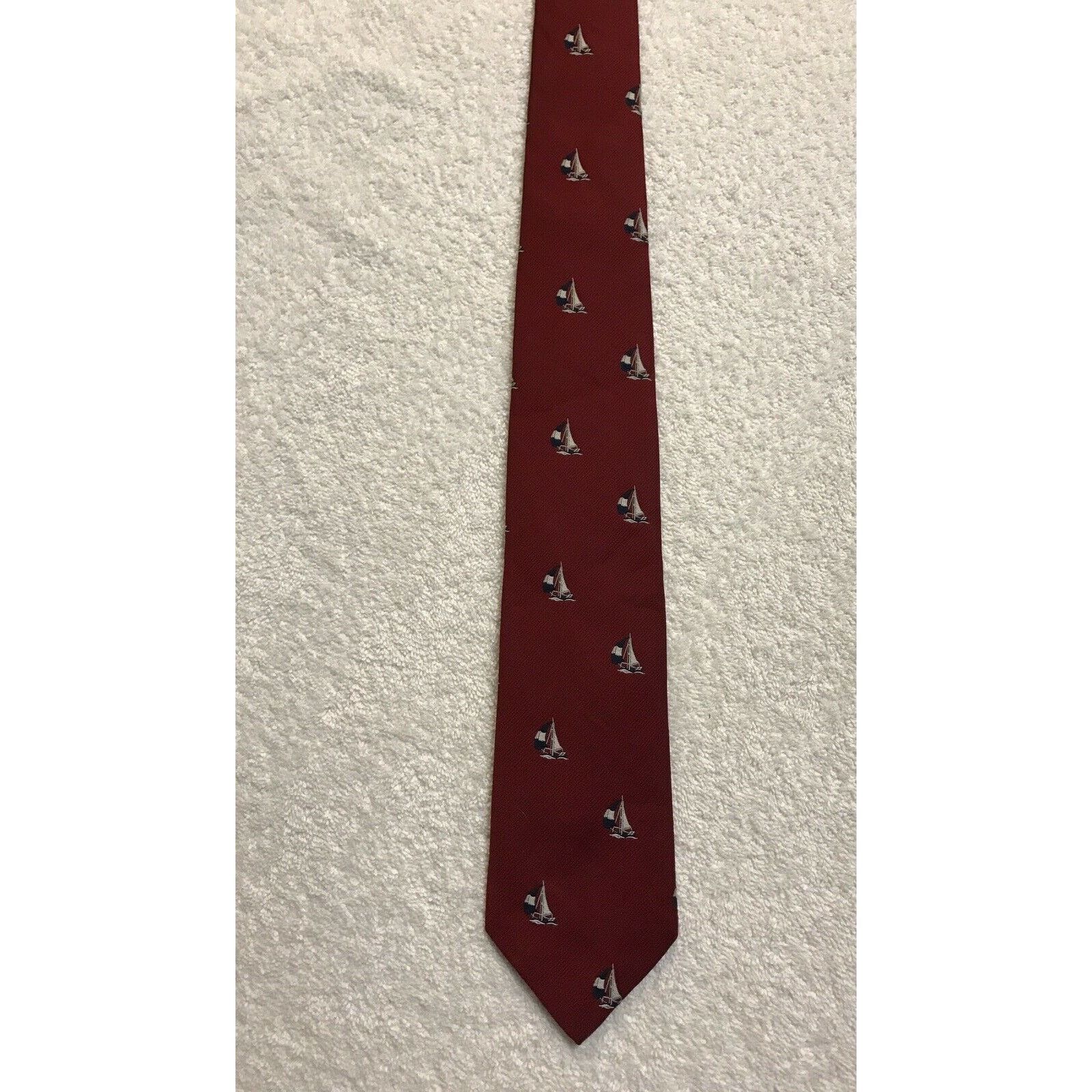 Other Paddle Sailboats Red Mens Vintage Novelty Tie Necktie Size ONE SIZE - 3 Thumbnail