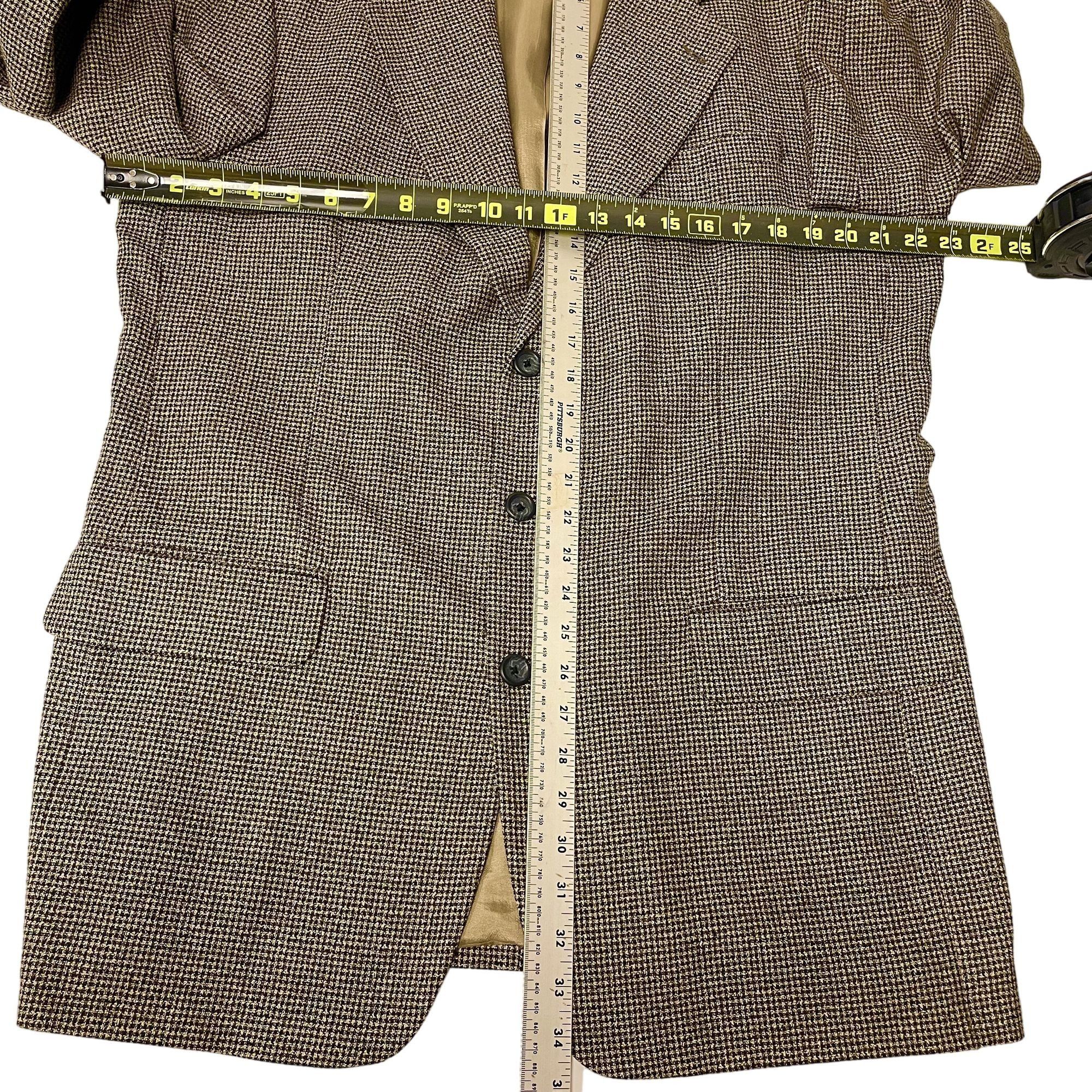 Robert Stock Robert Stock Black Gold Sport Coat CHECK Silk Wool Jacket Size 42L - 7 Thumbnail