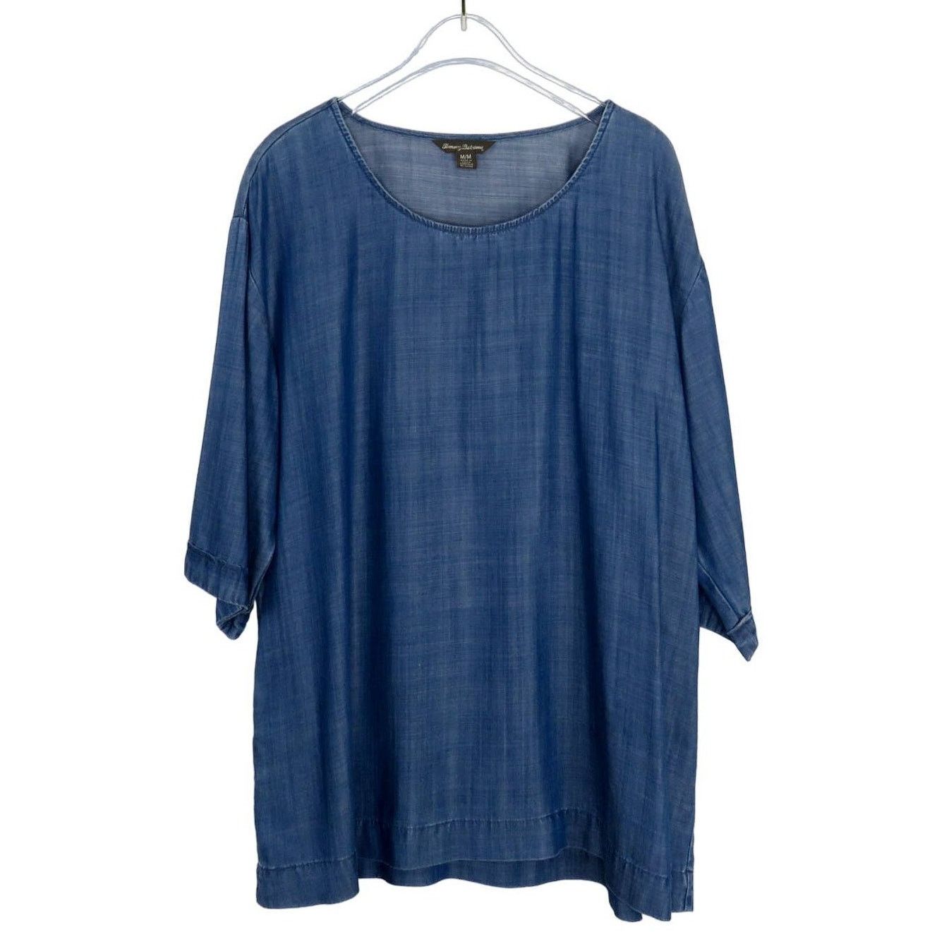 Tommy Bahama Tommy Bahama Blue Chambray Denim Scoop Neck Blouse Medium Size M / US 6-8 / IT 42-44 - 2 Thumbnail