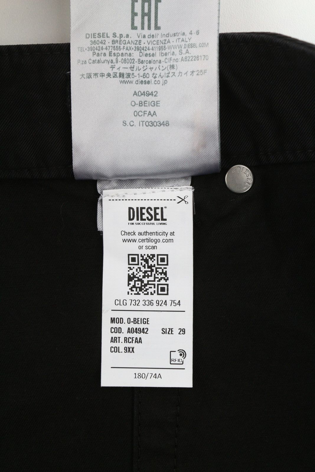 Diesel O-BEIGE W29 Black Twill Button A-Line Mini Skirt 41320 Size 29" - 11 Thumbnail