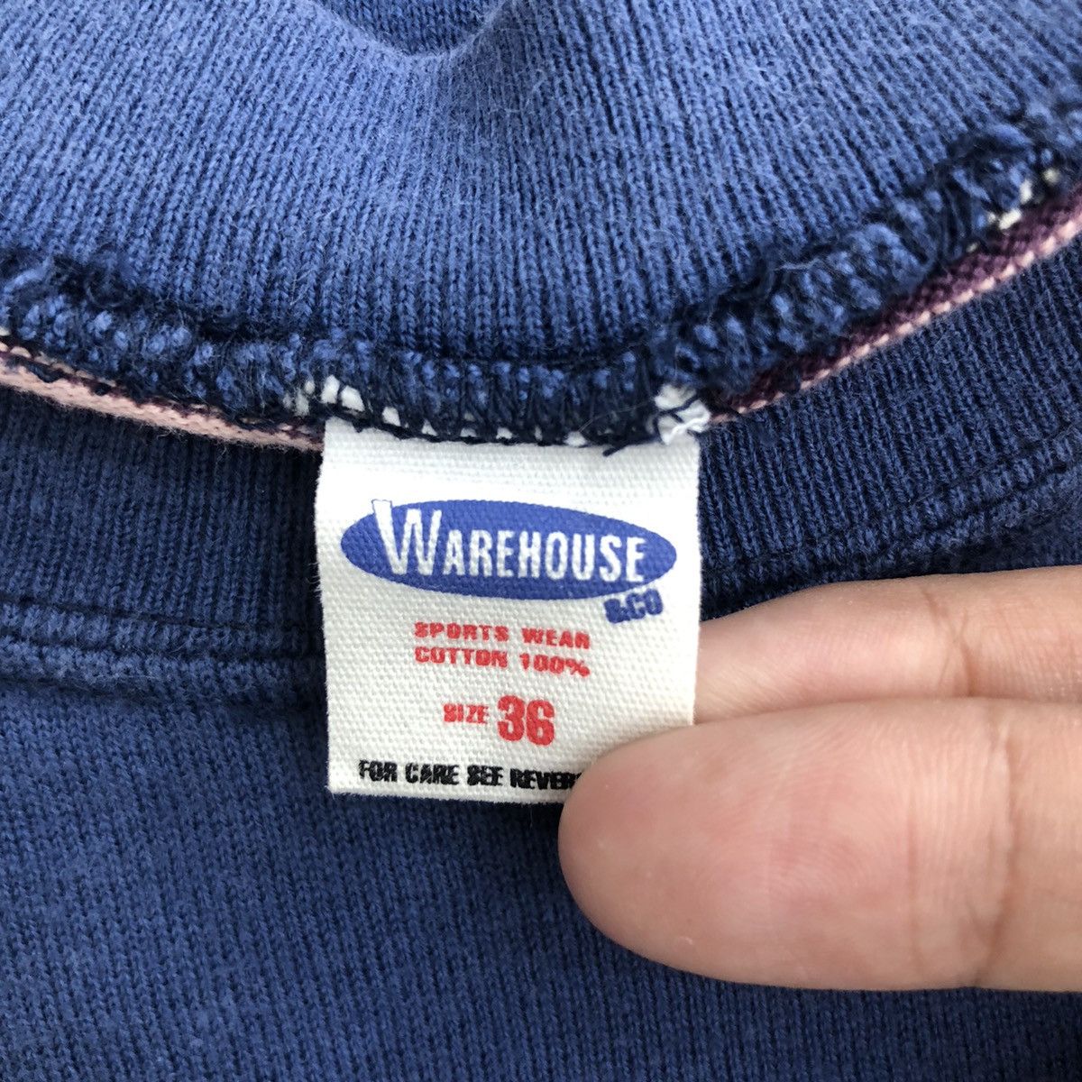 Indigo WAREHOUSE Stripes T-Shirt Indigo Japan Size US M / EU 48-50 / 2 - 4 Thumbnail