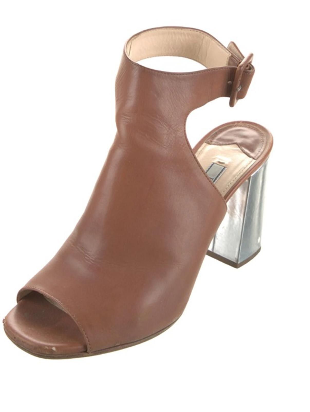 Prada Prada Leather Sandals - SIZE 7 Size US 7 / IT 37 - 3 Thumbnail