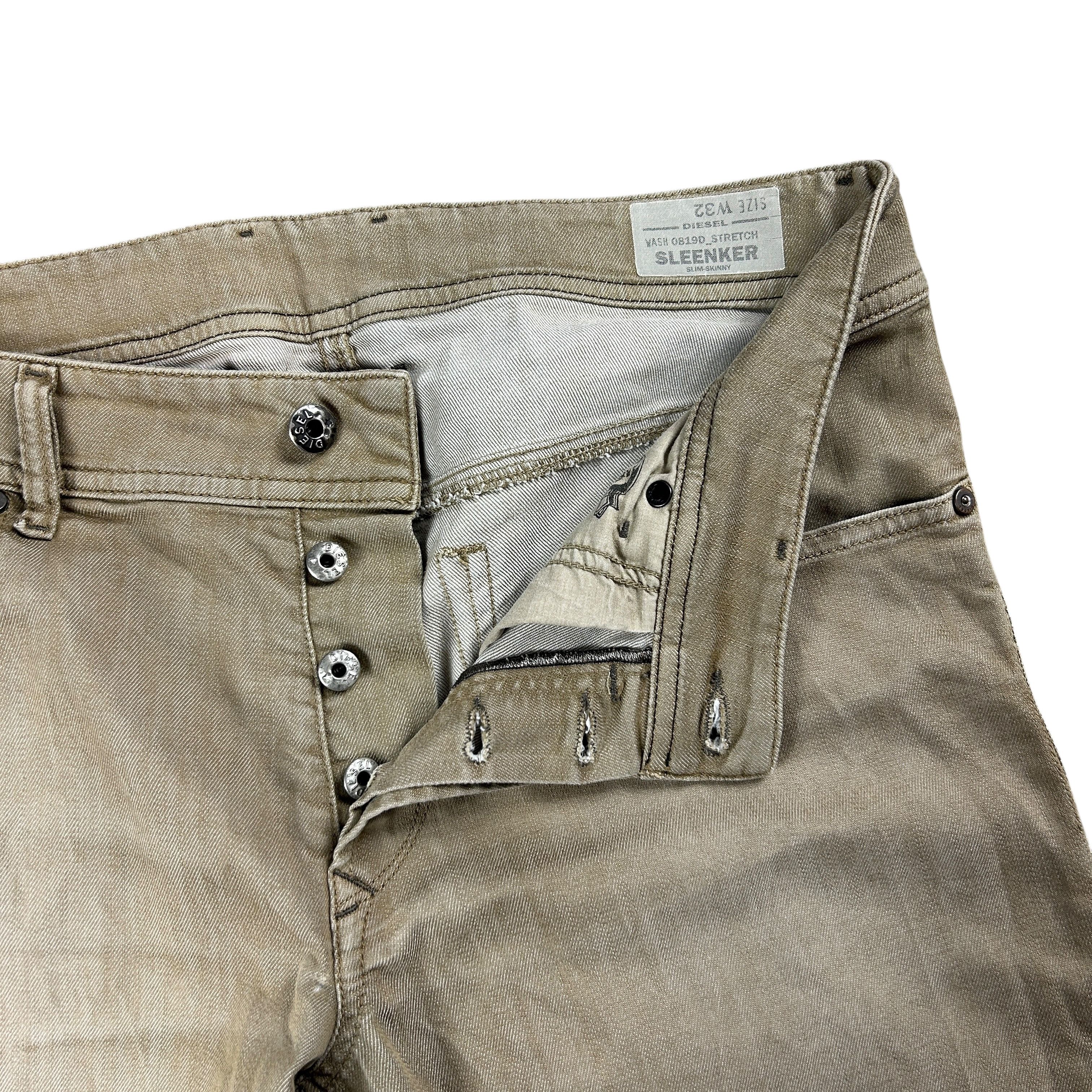 Diesel Diesel Sleenker Slim Skinny Stretch Beige Denim Jeans 32 Size US 32 / EU 48 - 5 Thumbnail