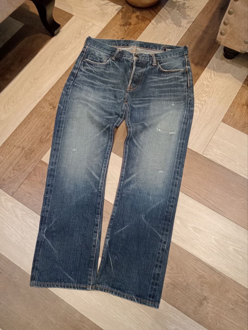 KURO KURO JAPAN DIAMANTE BLUE DENIM SELVEDGE PANTS Size US 33 - 2 Thumbnail