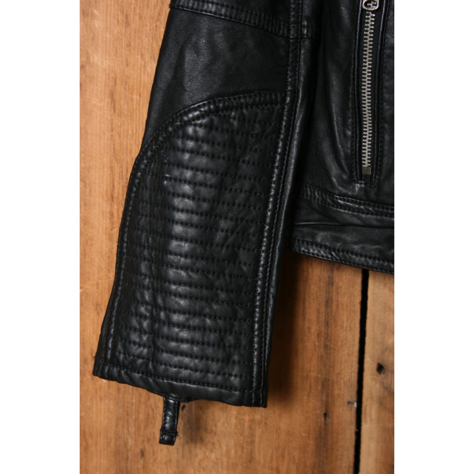 Abercrombie & Fitch Abercrombie & Fitch Black Faux Leather Moto Jacket Women's L Jacket Size L / US 10 / IT 46 - 5 Thumbnail