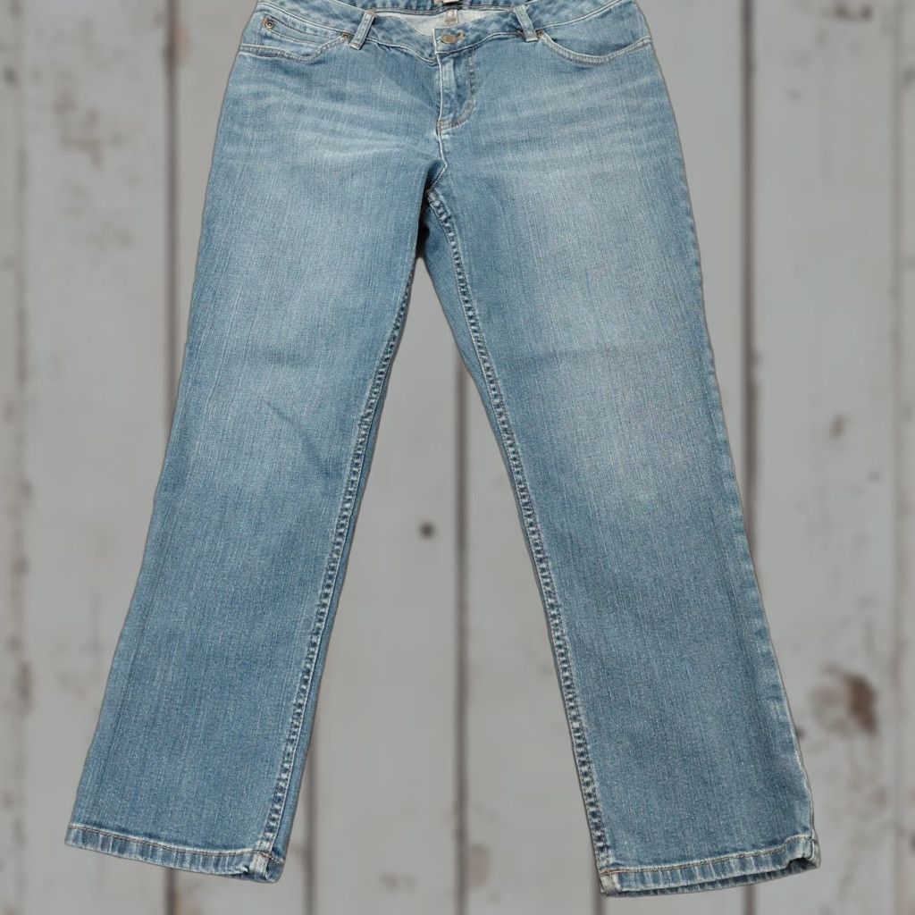J. Jill J.Jill Jeans Women's Size 8 Crop Blue Denim Mid Rise Tried & True Fit Cute Vintage? No - Regular Fit 5-Pocket Denim Jeans Blue Size 30" / US 8 / IT 44 - 1 Thumbnail