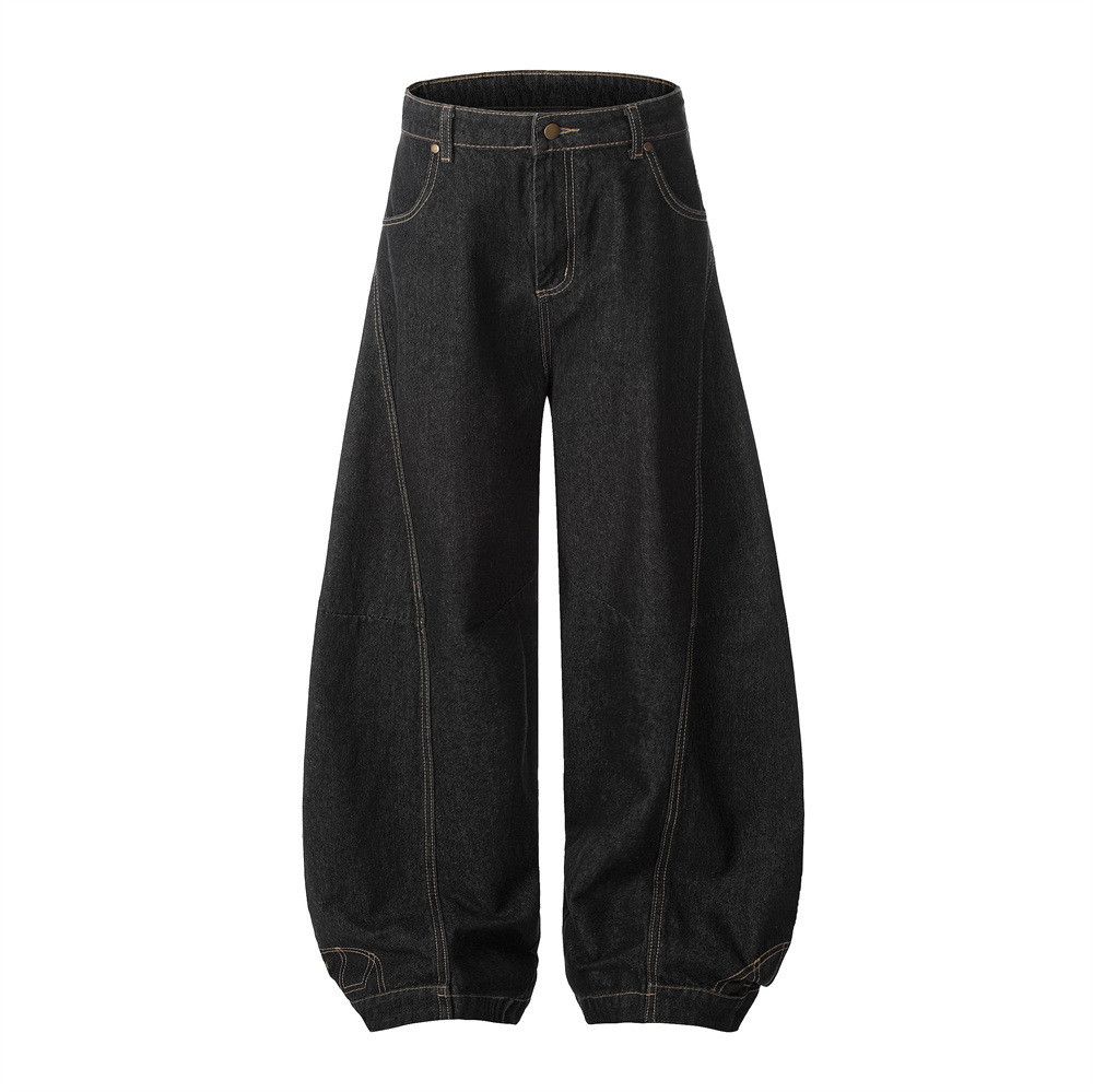 Japanese Brand × Jean Men's loose wide-leg jeans with letter embroidery pockets Size US 32 / EU 48 - 1 Thumbnail