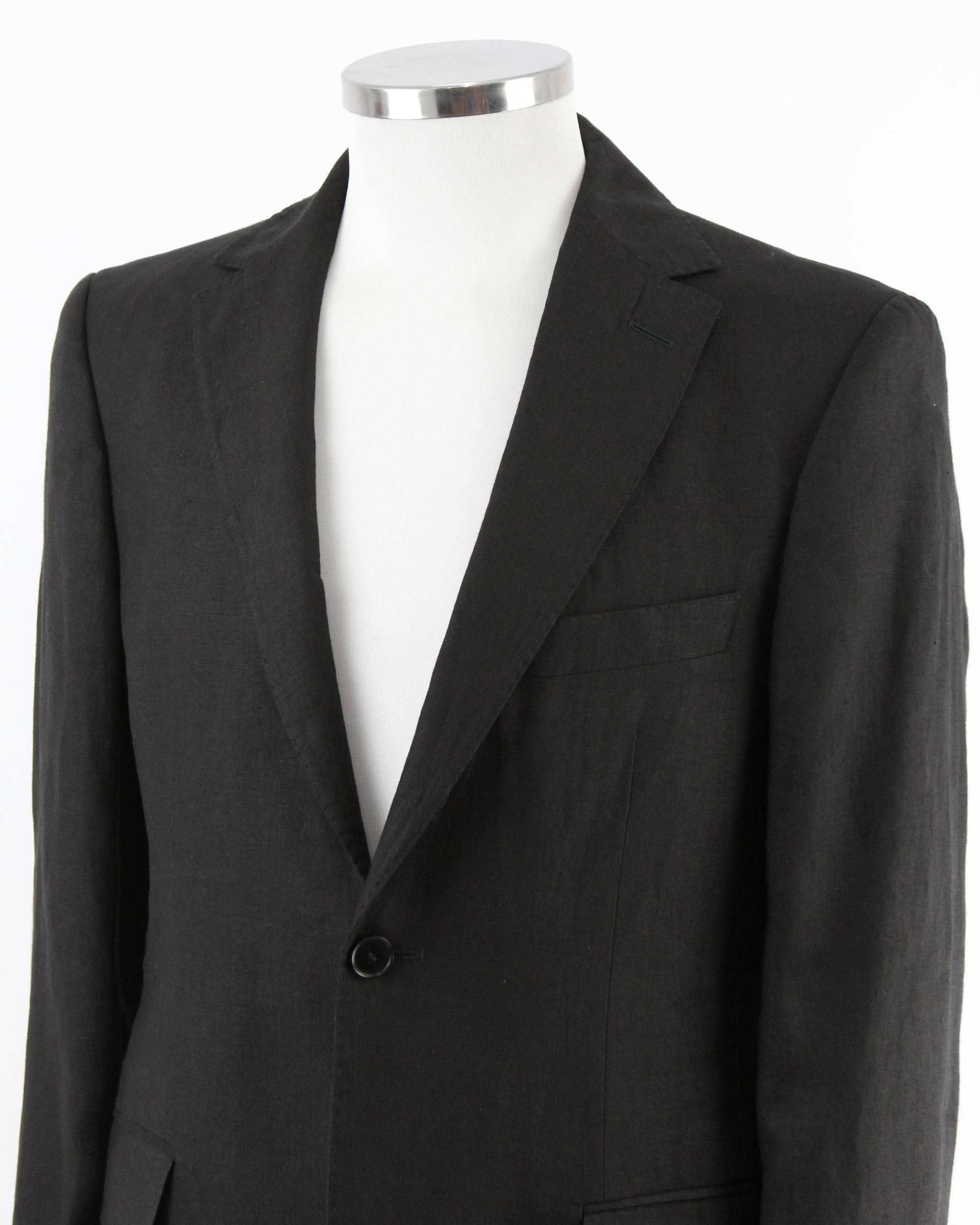 Hugo Boss HUGO BOSS Black linen jacket Size 46R - 4 Thumbnail