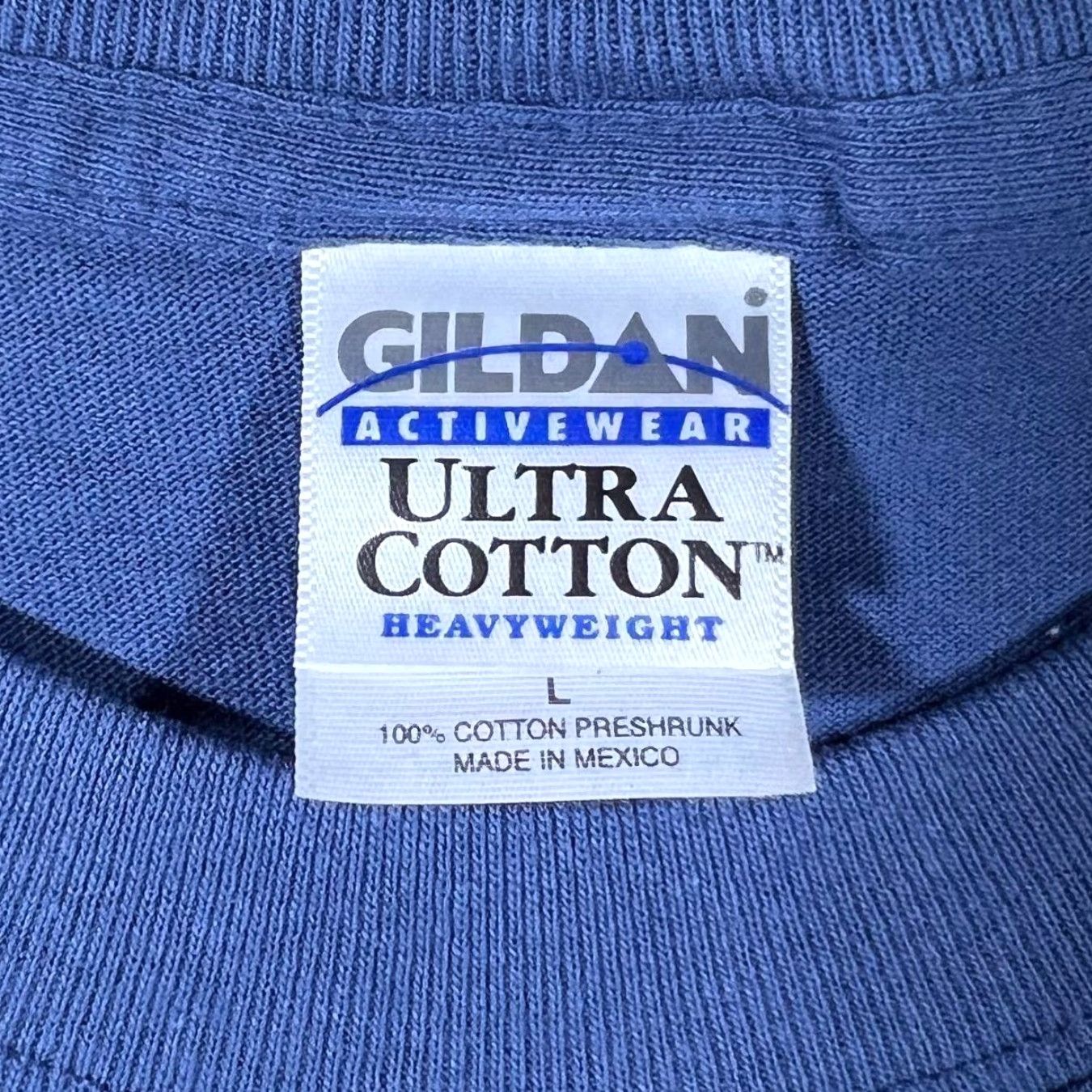 Gildan VINTAGE Port Dover Stamp Canada Souvenir Graphic Blue Cotton T-Shirt Large Size US L / EU 52-54 / 3 - 4 Thumbnail