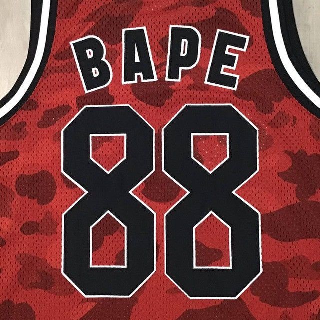 Bape BAPE STA Red camo basketball tank top a bathing ape Size US L / EU 52-54 / 3 - 4 Thumbnail