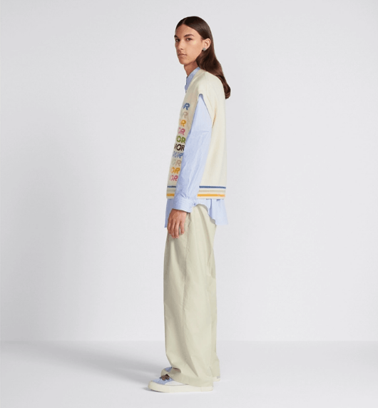 Dior o1w1db10525 413C10 Pleated Pant in Beige Size US 34 / EU 50 - 5 Thumbnail