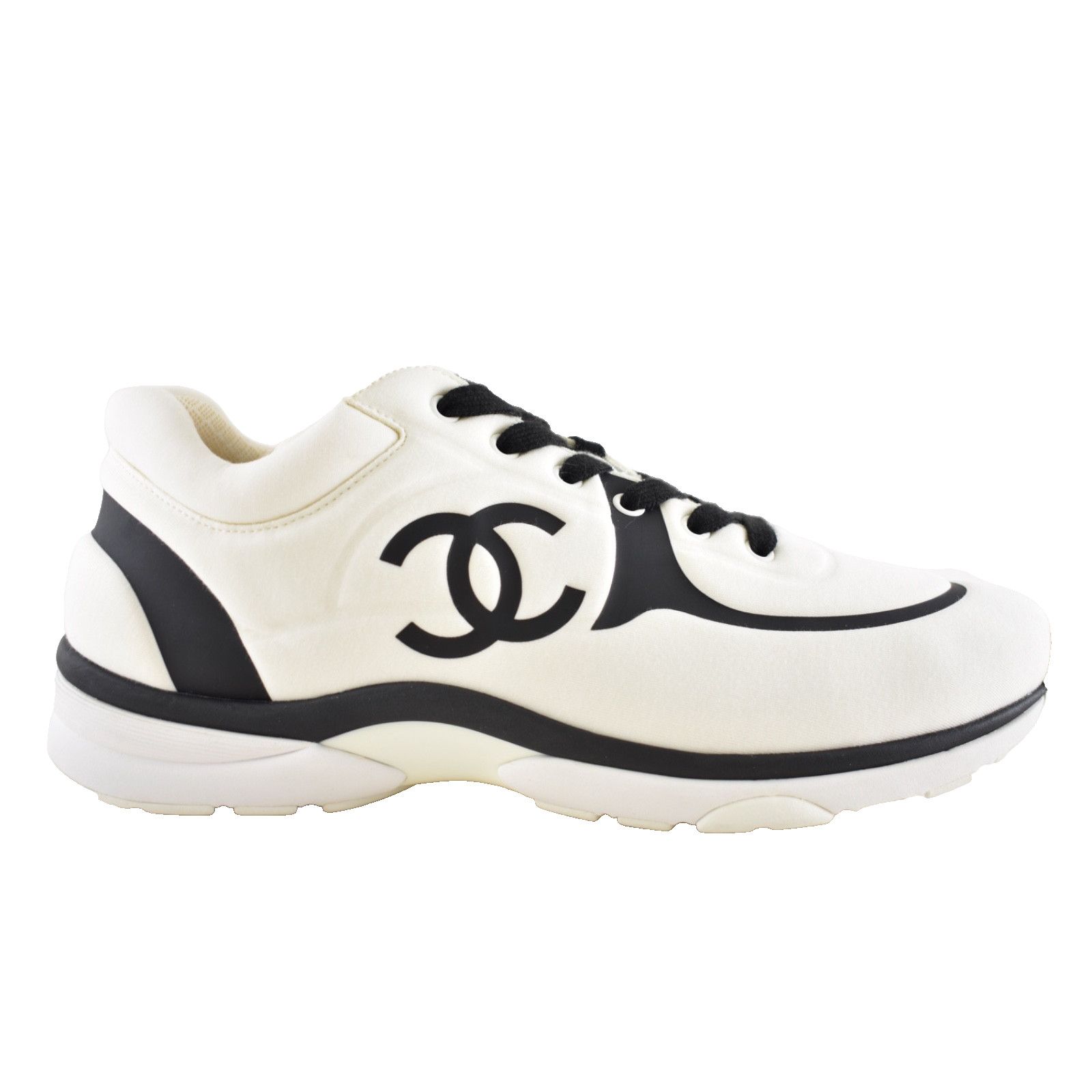 Chanel Chanel 20C Men White Black Neoprene CC Logo Low Top Size US 11 / EU 44 - 1 Thumbnail