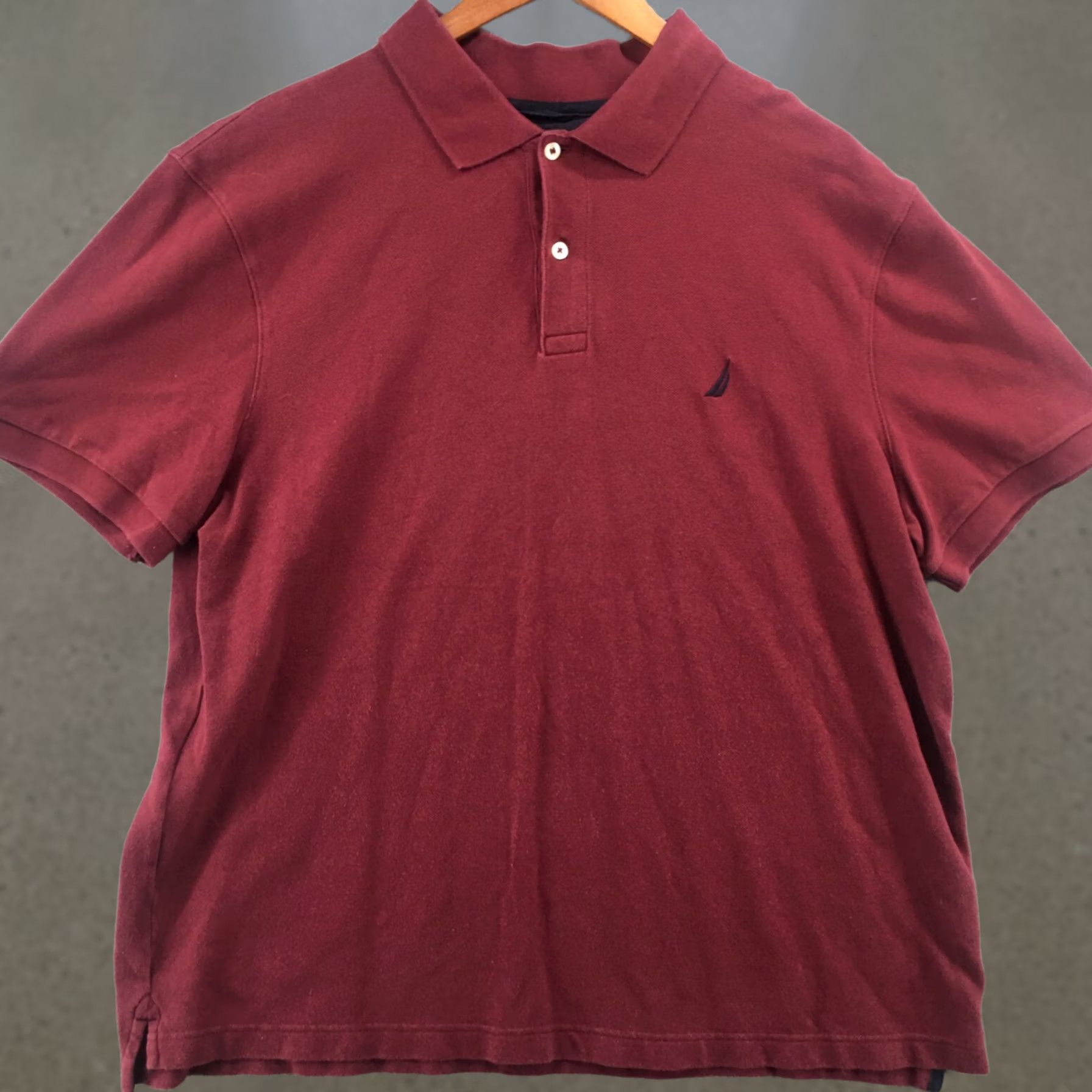 Nautica Nautica Polo Shirt Mens XL Burgundy Cotton Collared Short Sleeve 1/4 Button Shirt Classic Casual Size US XL / EU 56 / 4 - 1 Thumbnail