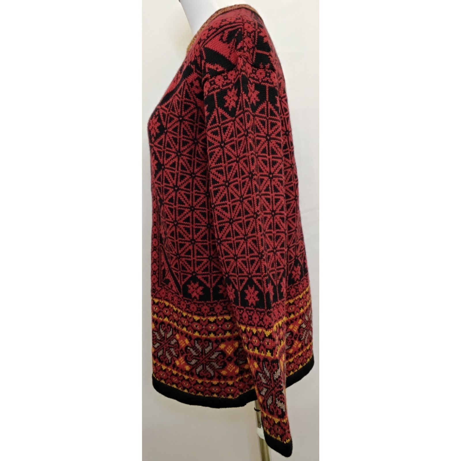 Other Christiania Sweaters Cardigan Women M Red Fair Isle NWT VTG Size M / US 6-8 / IT 42-44 - 4 Thumbnail
