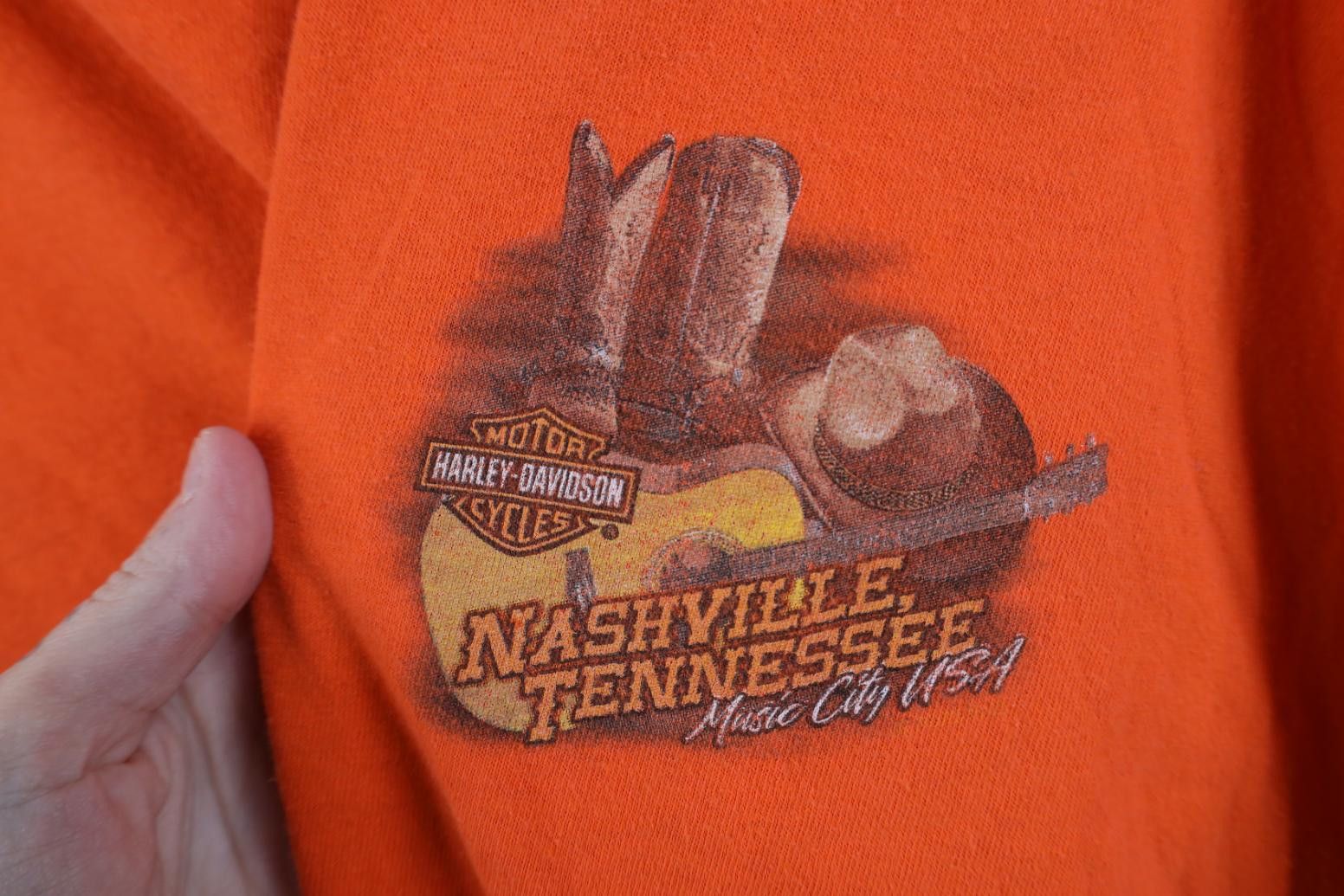 Harley Davidson Y2K Harley Davidson Nashville Tennessee Dogs T-Shirt Orange Size US XXL / EU 58 / 5 - 4 Thumbnail