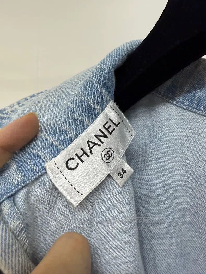 Chanel Chanel 20P Denim Laced Short Sleeve Size XXS / US 00 / IT 34 - 5 Thumbnail