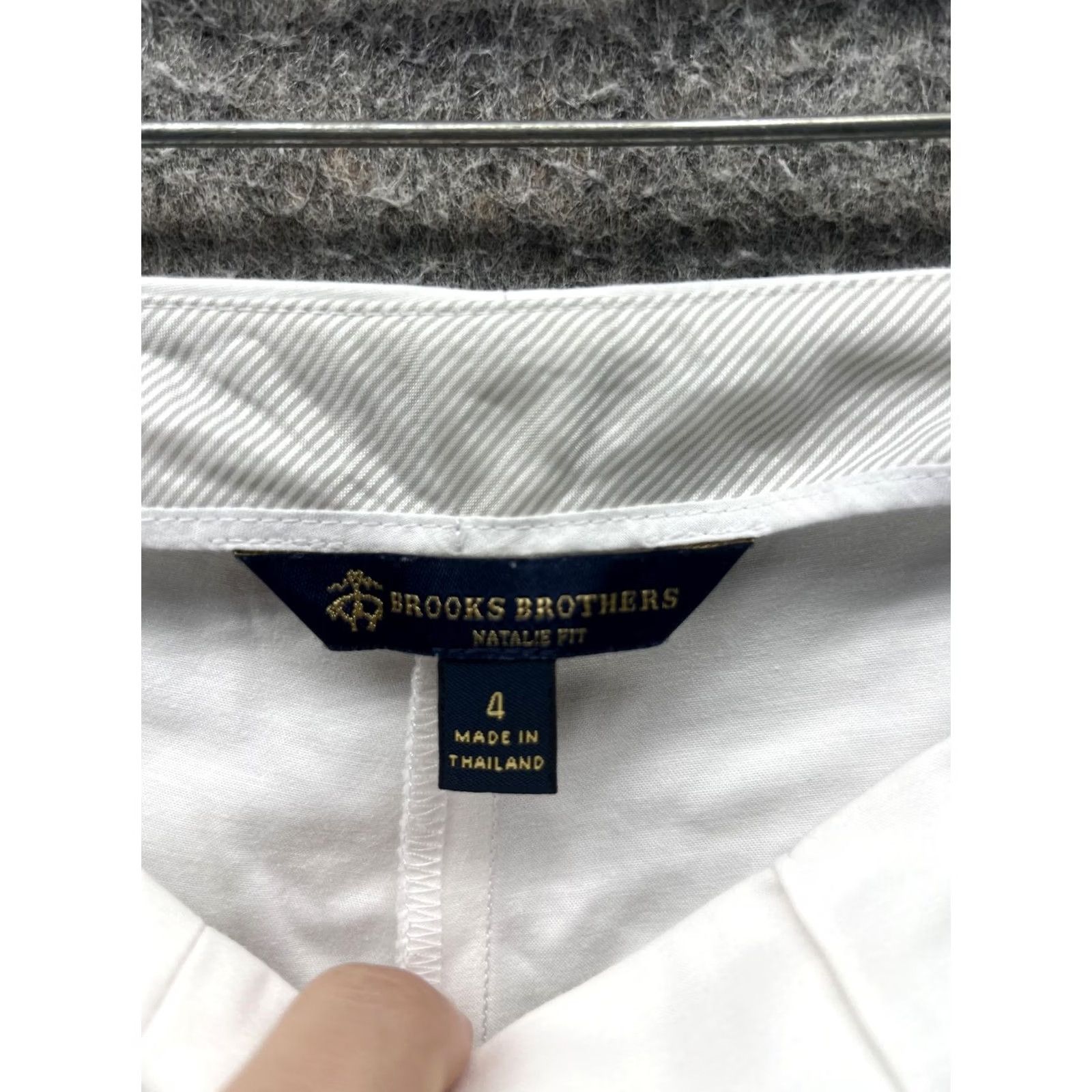 Brooks Brothers Brooks Brothers Pants Womens 4 White Twill Slim Ankle Side Zip Dress Trousers Size 27" / US 4 / IT 40 - 4 Thumbnail