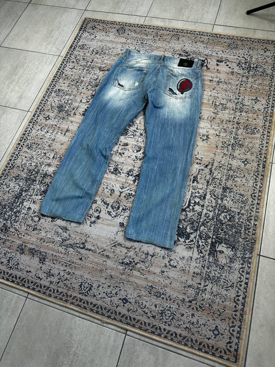 Dirk Bikkembergs Bikkembergs Distressed Vintage Blue Baggy Jeans Size US 33 - 14 Thumbnail