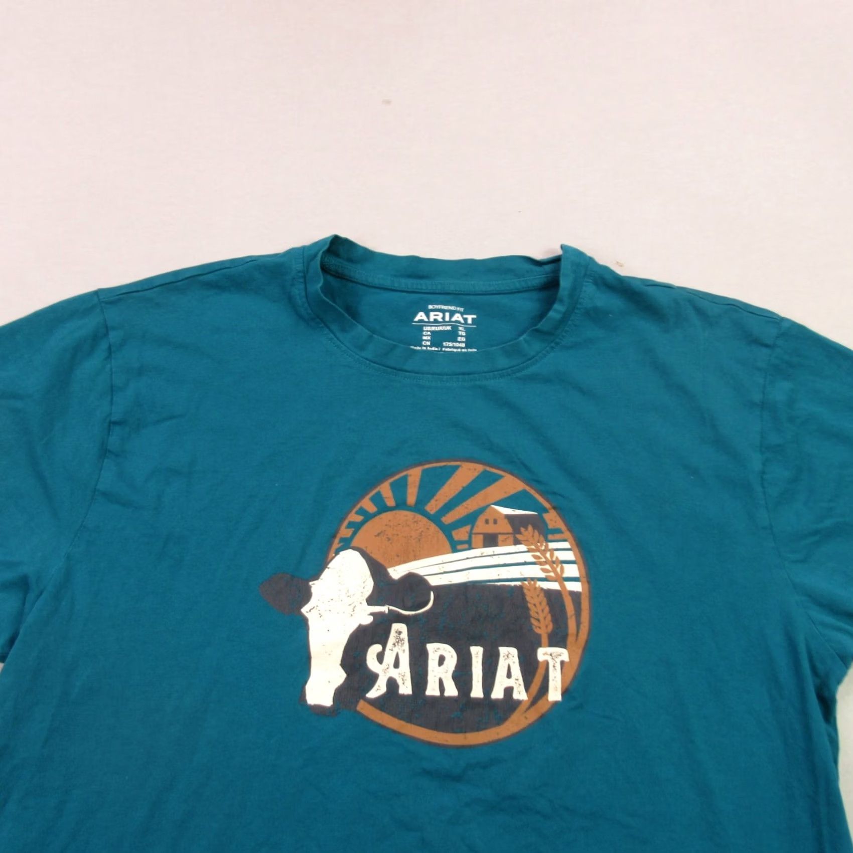 Ariat Ariat Shirt Mens XL Short Sleeve Crew Neck Outdoors Lightweight Casual Blue Size US XL / EU 56 / 4 - 3 Thumbnail