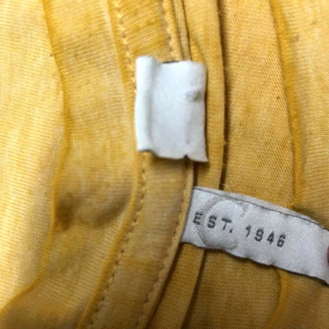 Vintage VINTAGE C Est. 1946 T-Shirt Womens S Yellow Enjoy The Journey Graphic Crew Neck Ruched Size S / US 4 / IT 40 - 6 Thumbnail