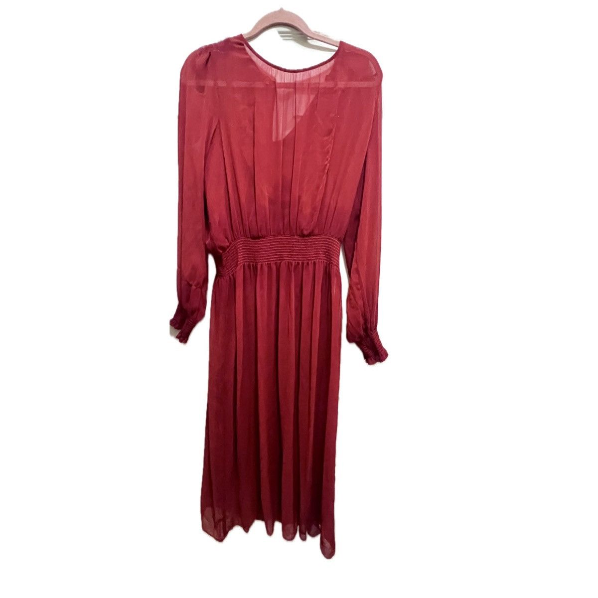 Tommy Hilfiger Tommy Hilfiger Women's Sintched Waist Midi Dress Scarlet MED Size M / US 6-8 / IT 42-44 - 9 Thumbnail