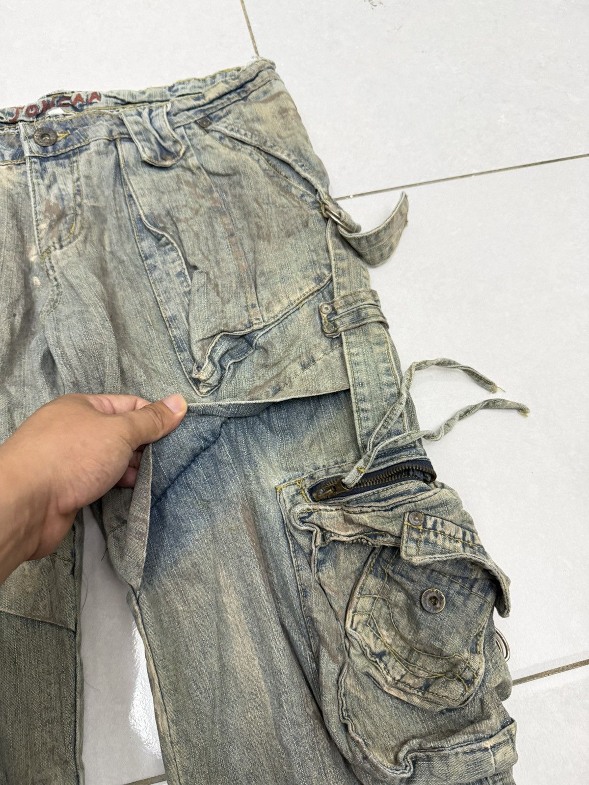 Japanese Brand Rare Sick Joneaa Mud Wash Multipockets Tactikal Denim Jeans Size US 35 - 5 Thumbnail