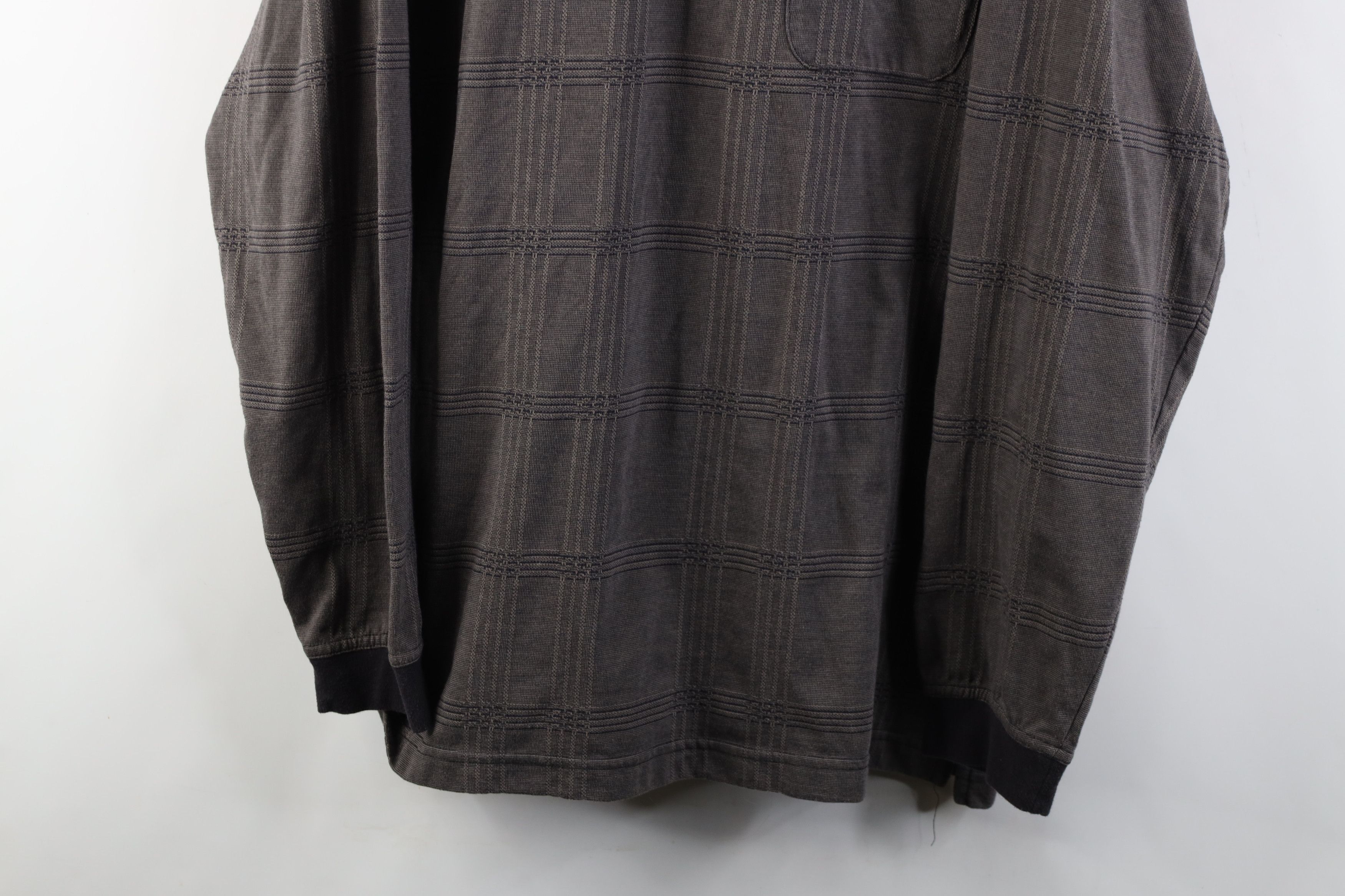 Vintage Vintage 90s Streetwear Long Sleeve Rugby Polo Shirt Plaid Size US XL / EU 56 / 4 - 3 Thumbnail