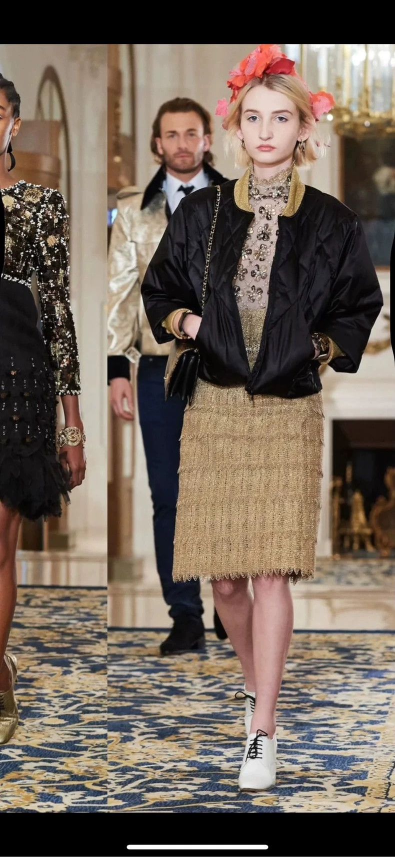 Chanel Chanel Metropolitan Series Black and Gold Diamond Goose Dow Size S / US 4 / IT 40 - 6 Thumbnail