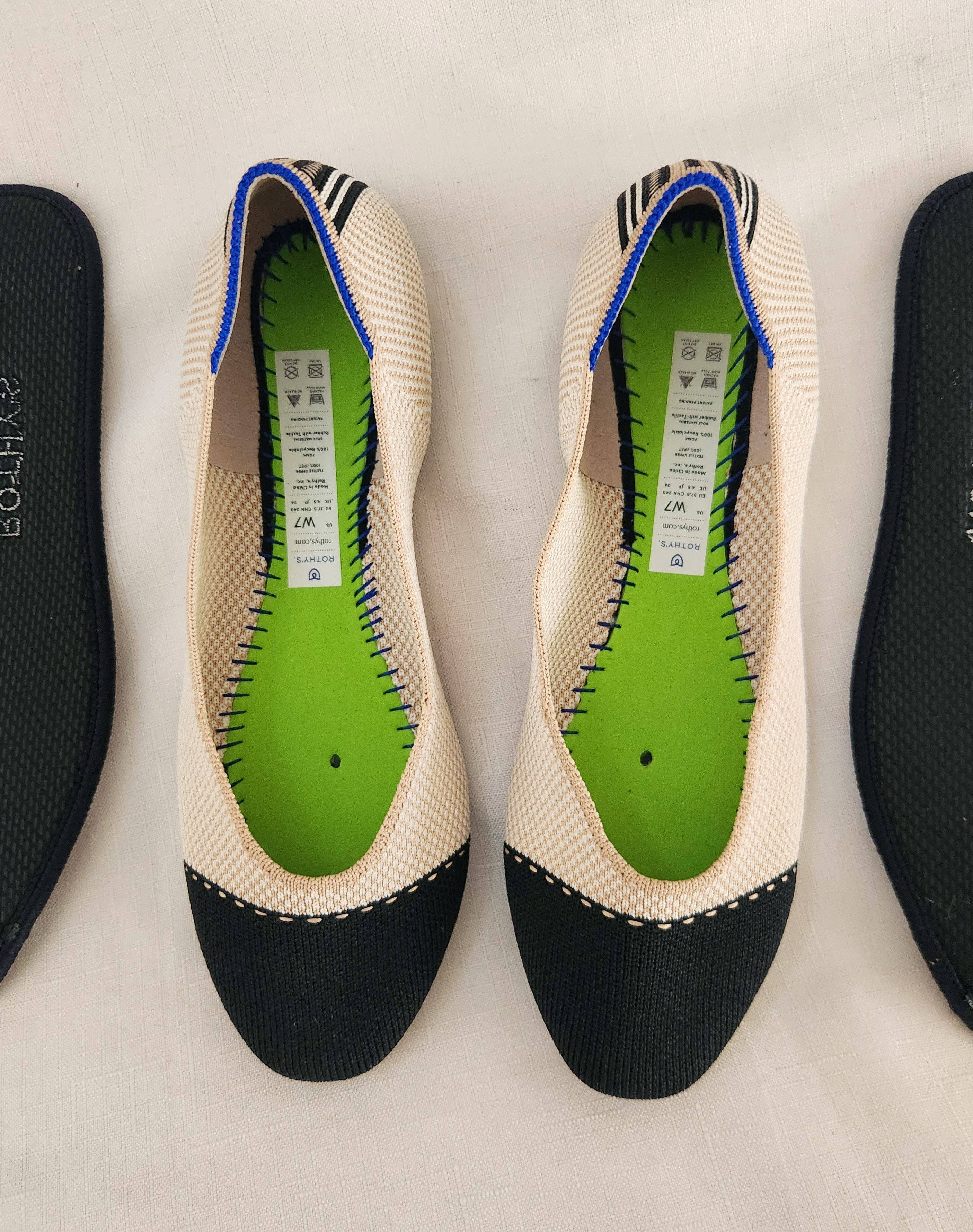 Designer ROTHYS Tuxedo ECO FRIENDLY THE SQUARE SLIP ON FLATS SIZE 7 Size US 7 / IT 37 - 9 Thumbnail