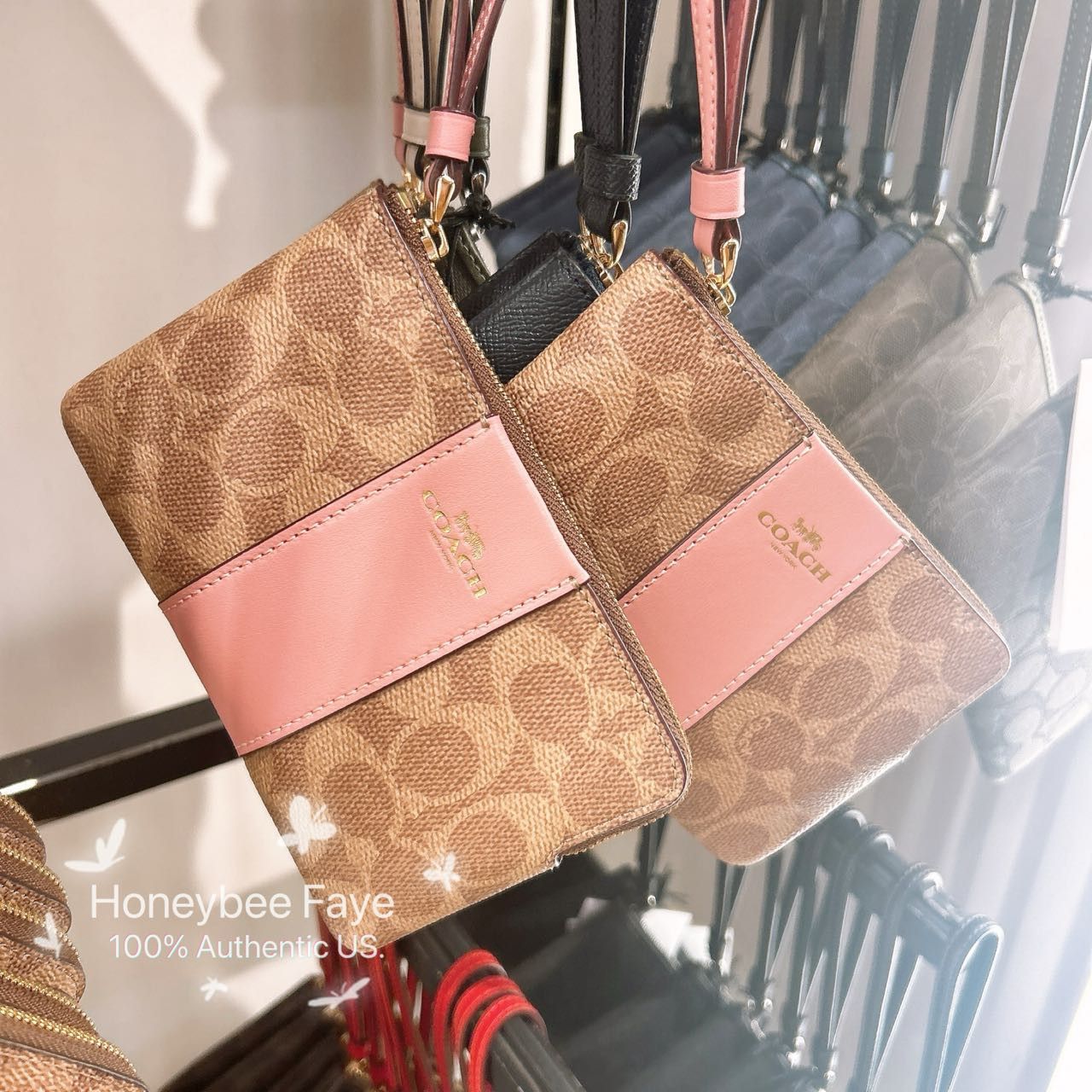 Coach Corner Zip Wristlet In Signature Canvas With Stripe CW854 Size ONE SIZE - 3 Thumbnail