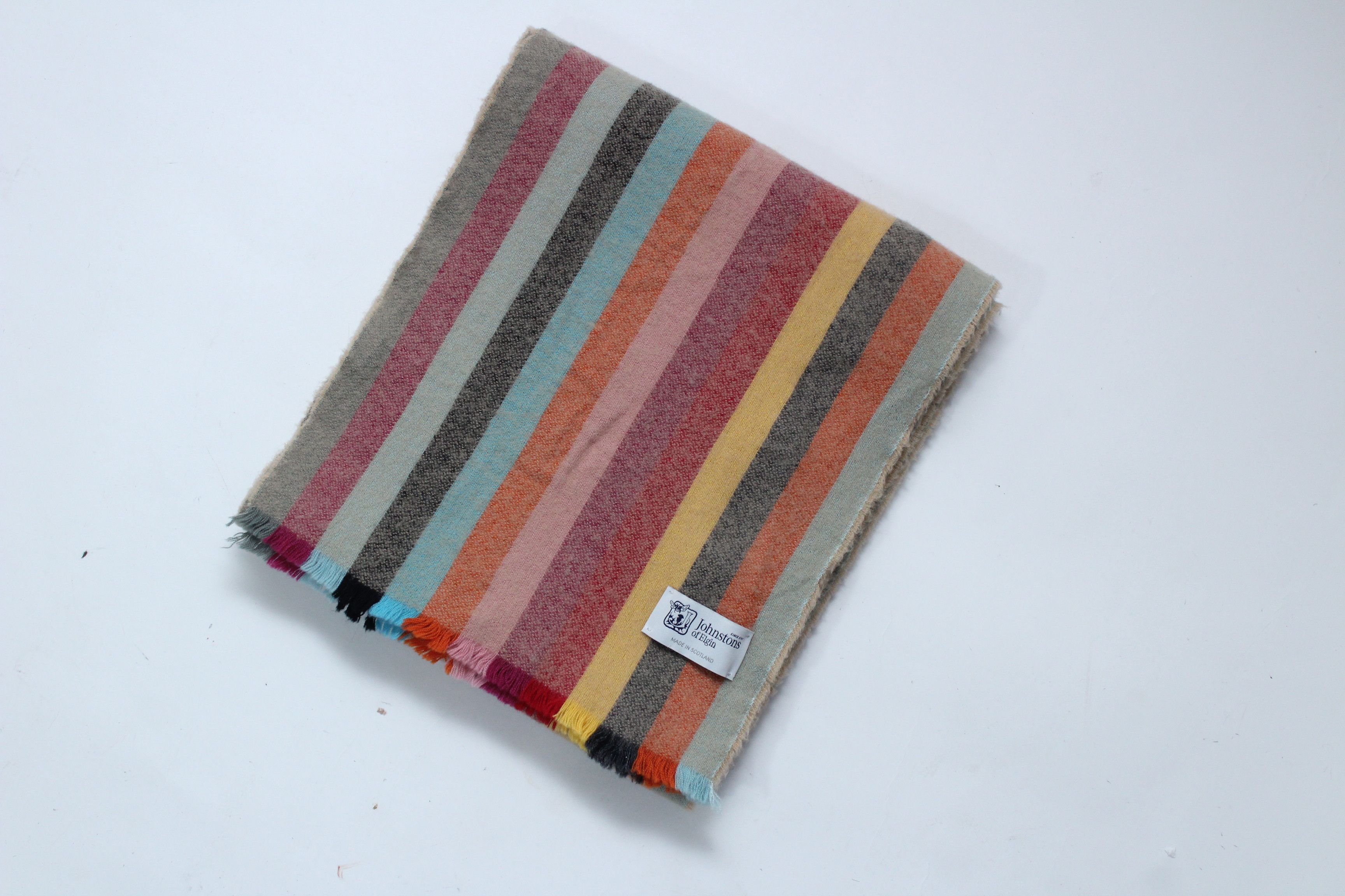 Johnstons Of Elgin Johnstons of Elgin Multi-Colored Striped Cashmere Scarf Size ONE SIZE - 4 Thumbnail