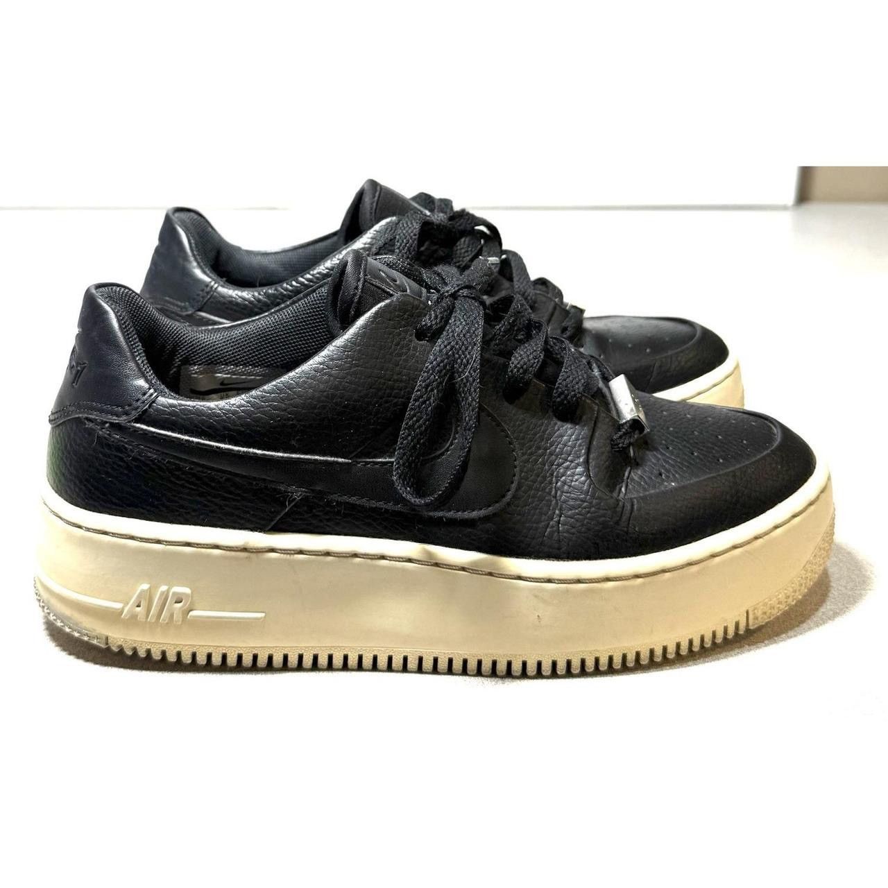 Nike Nike Air Force 1 Sage Low Black Leather with Platform! Sz 8 Size US 8 / IT 38 - 2 Thumbnail