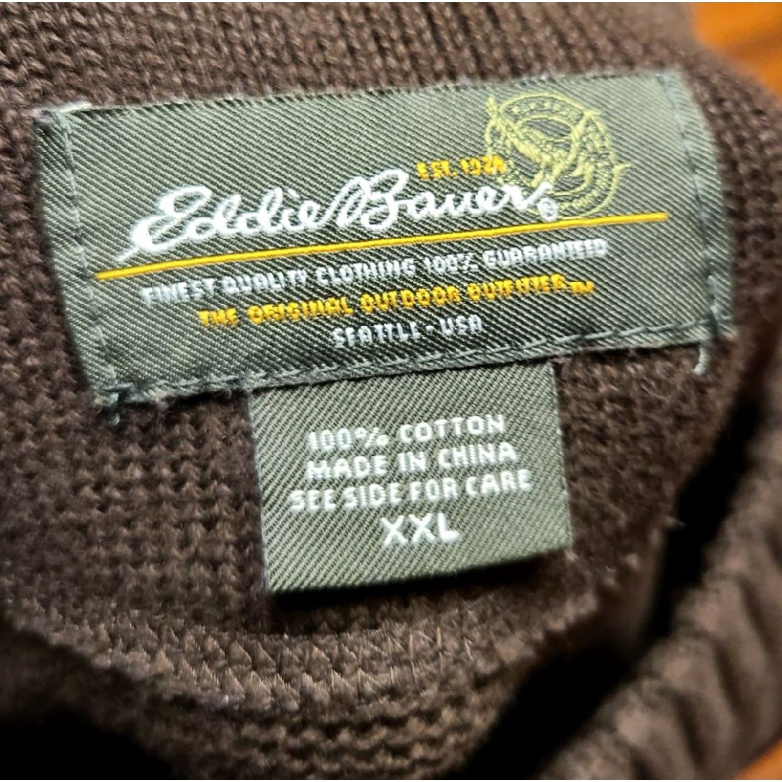 Eddie Bauer Eddie Bauer Sweater Men's 2XL Brown Cotton Pullover Vintage Retro Crew Neck Knit Size US XXL / EU 58 / 5 - 4 Thumbnail