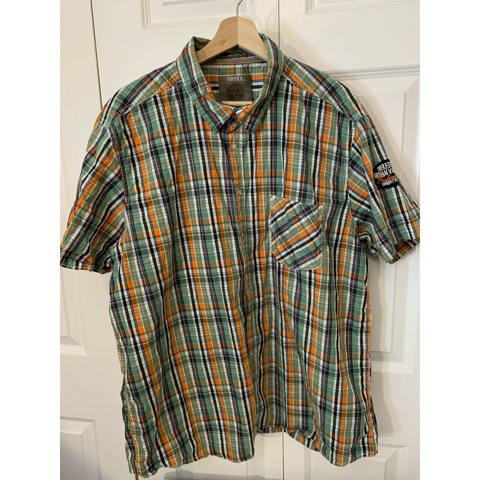 Other IDENTIC SUMMER CAMP MEN'S SHIRT SZ XXL ORANGE GREEN White Bl Size US XXL / EU 58 / 5 - 8 Thumbnail
