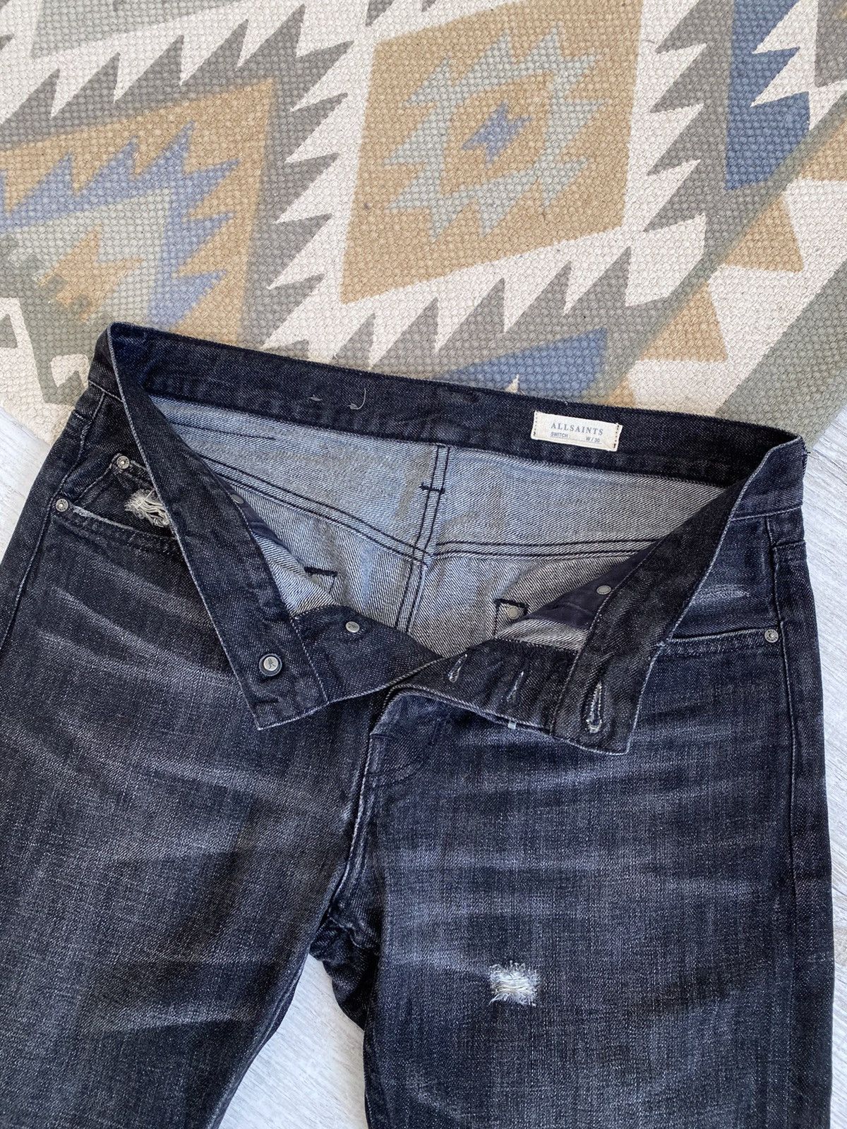 Allsaints Allsaints Cotton Distressed Washed Denim Shorts Size US 30 / EU 46 - 9 Thumbnail