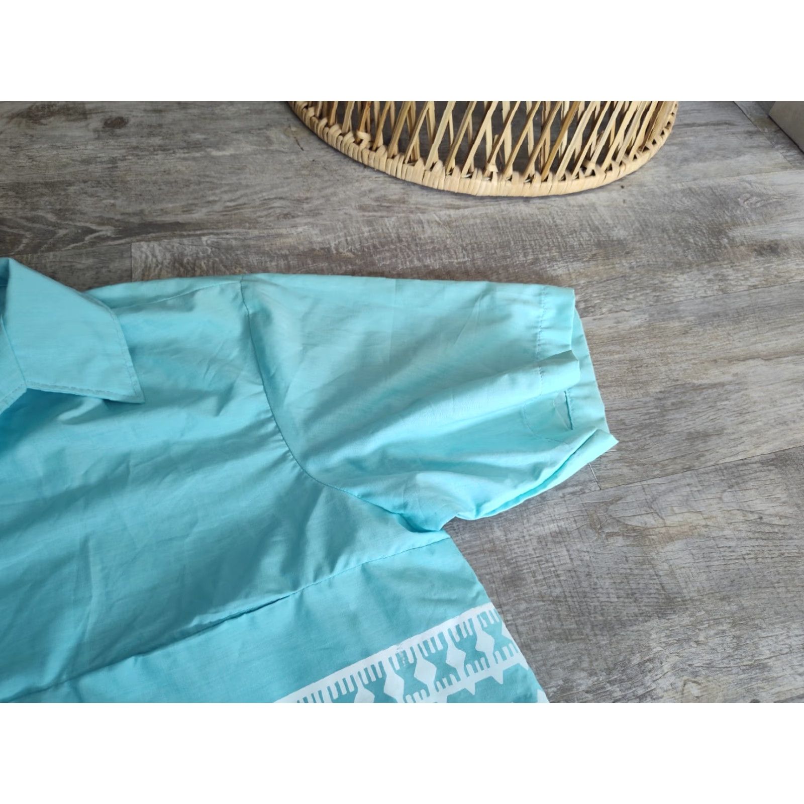 Vintage Vintage 70s Button Up Short Sleeve Beach Camp Shirt XL Blue SailBoat Ocean Size US XL / EU 56 / 4 - 5 Thumbnail
