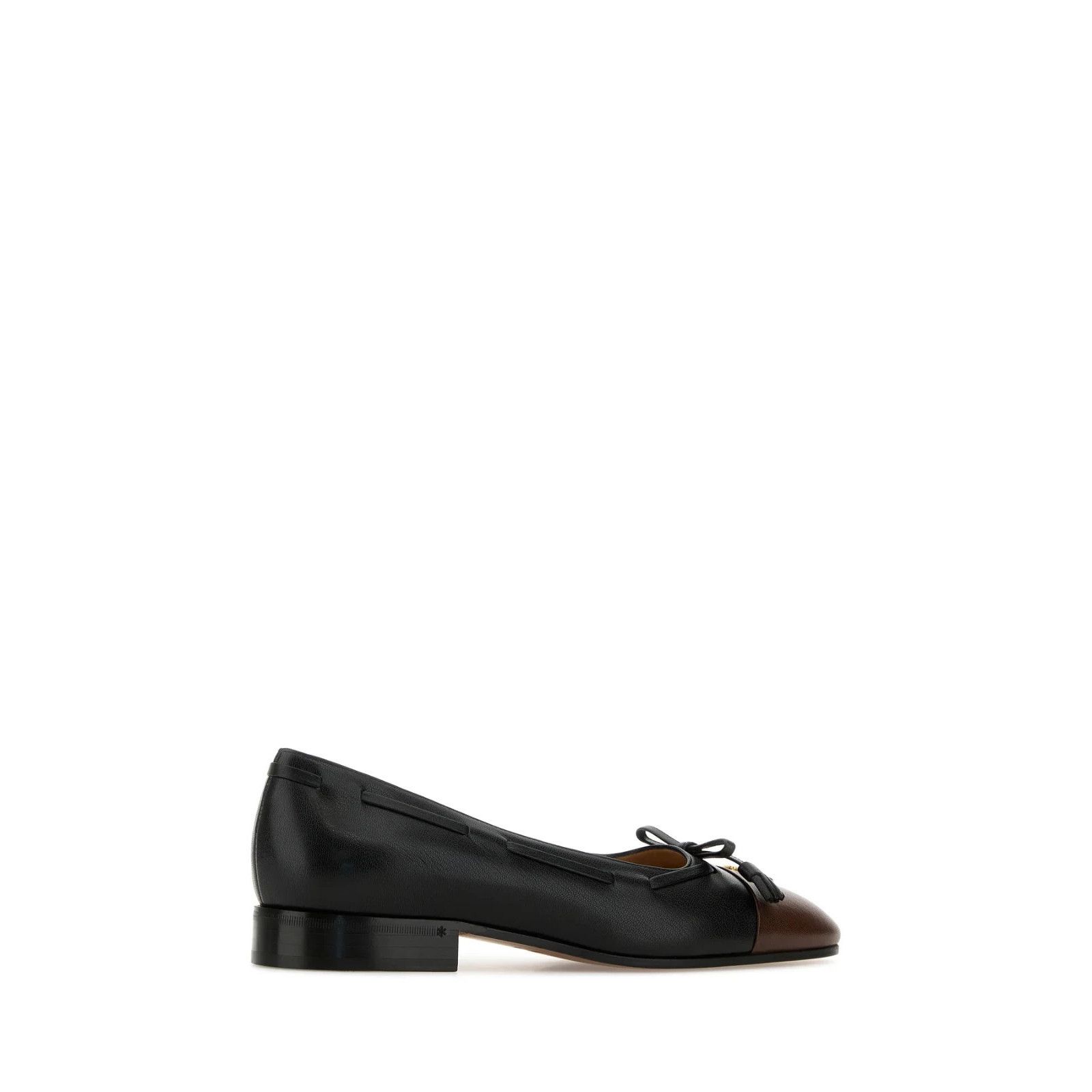 VALENTINO GARAVANI Valet Du Roi Black Leather Ballerinas New