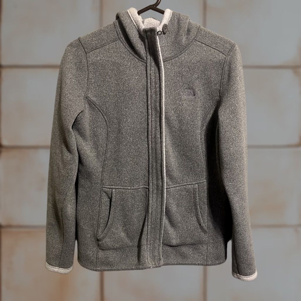 The North Face The North Face Women's Jacket Gray Full Zip Hooded Lined Pockets M L Knit Polyester Regular Zip Up Hoodie Size M / US 6-8 / IT 42-44 - 1 Thumbnail