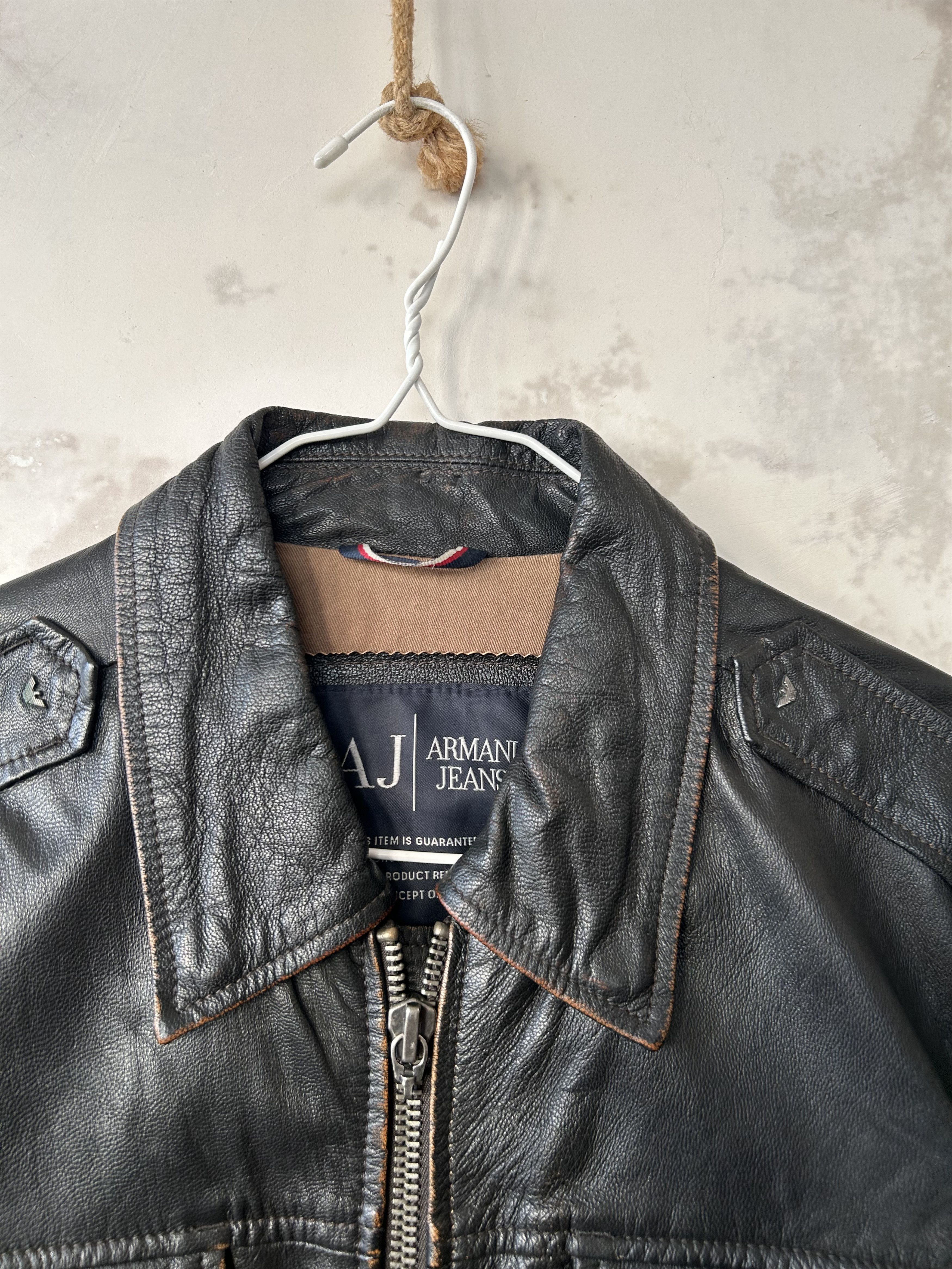 Armani Armani Jeans Leather Jacket Men size M Size US M / EU 48-50 / 2 - 5 Thumbnail