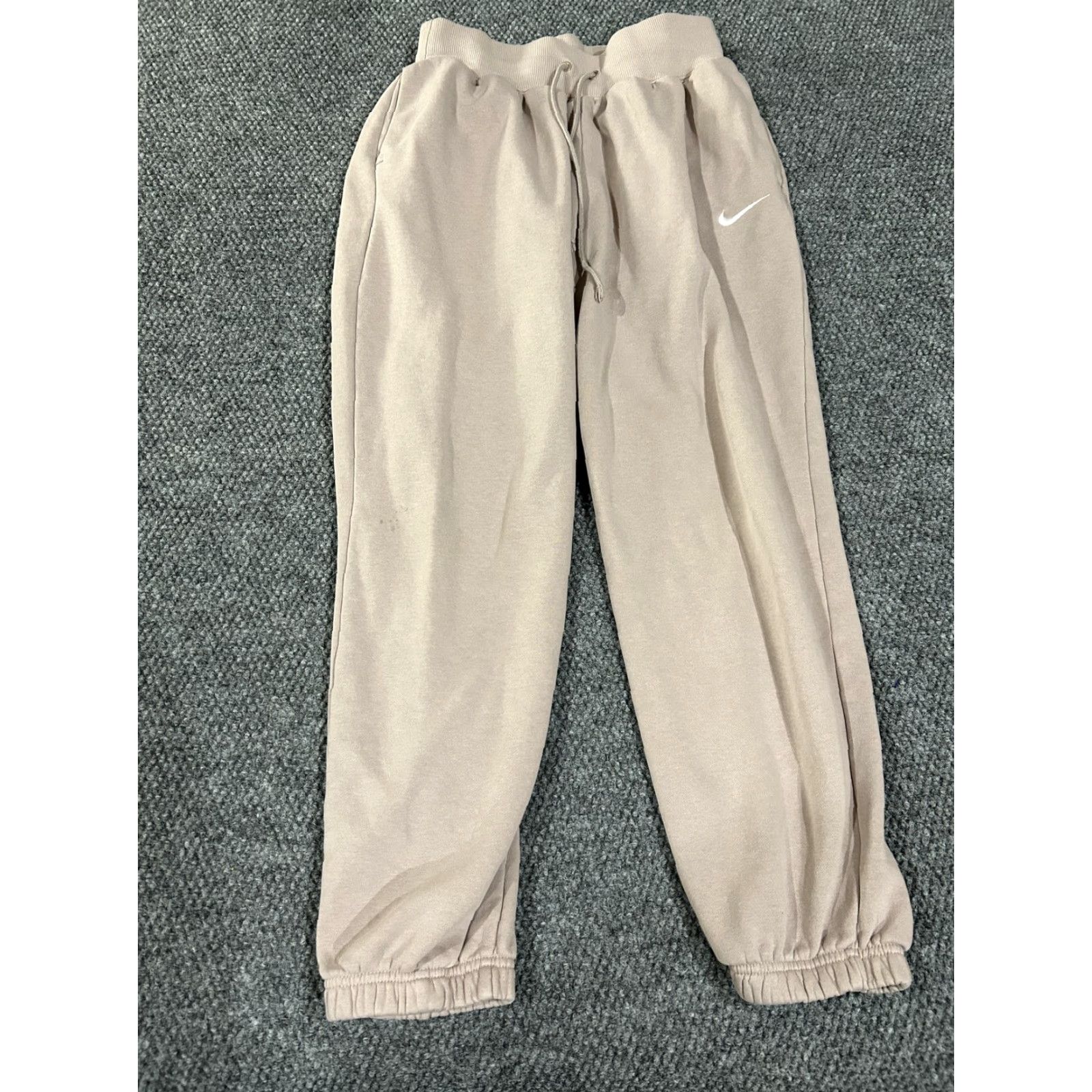 Nike Nike Sweatpants Mens Small Beige Fleece Joggers Swoosh Logo Athletic Pants Size US 29 - 2 Thumbnail