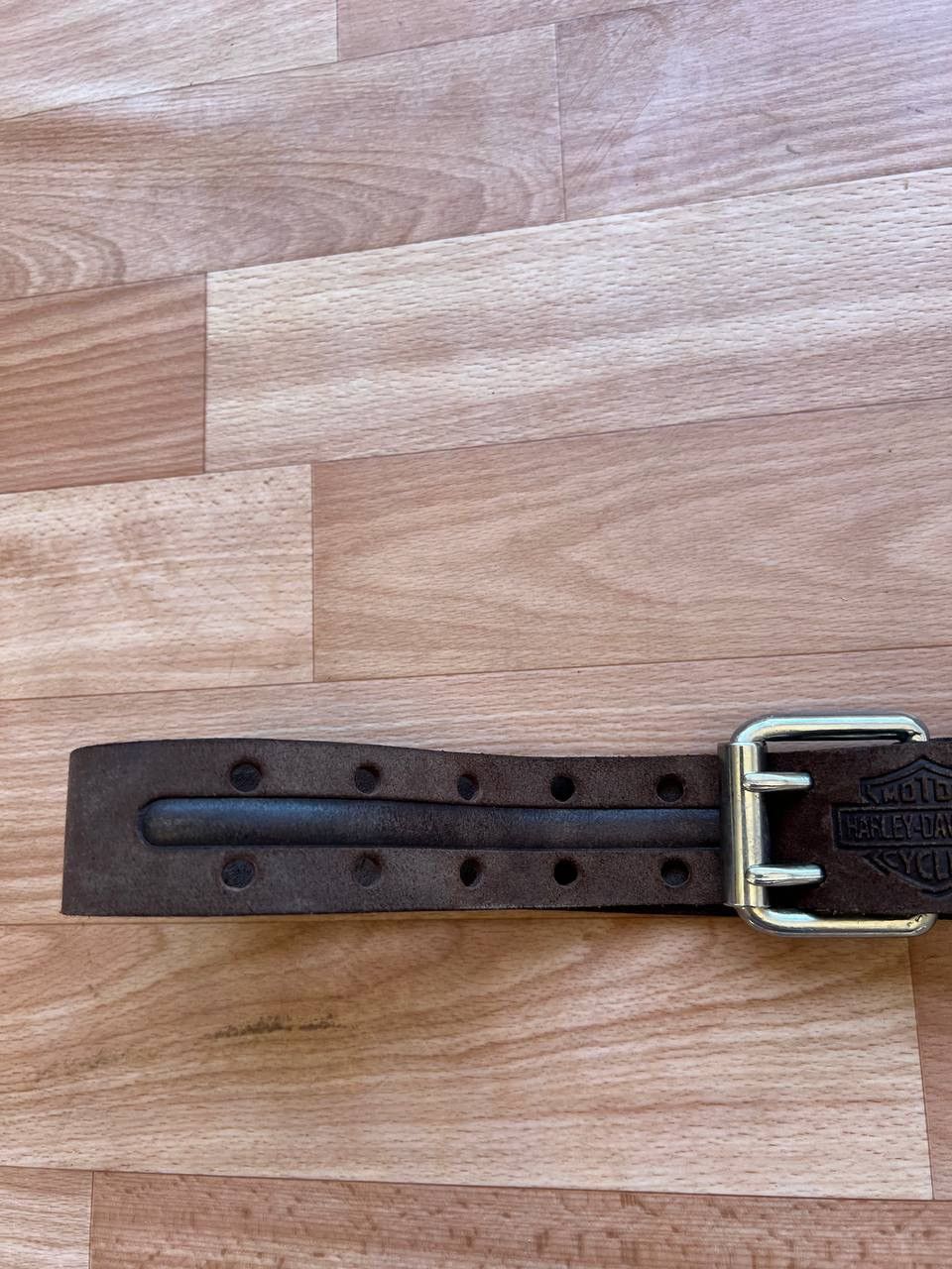Harley Davidson HARLEY DAVIDSON RARE WESTERN BROWN MONOGRAM BELT SIZE 98.5CM Size 34 - 3 Thumbnail