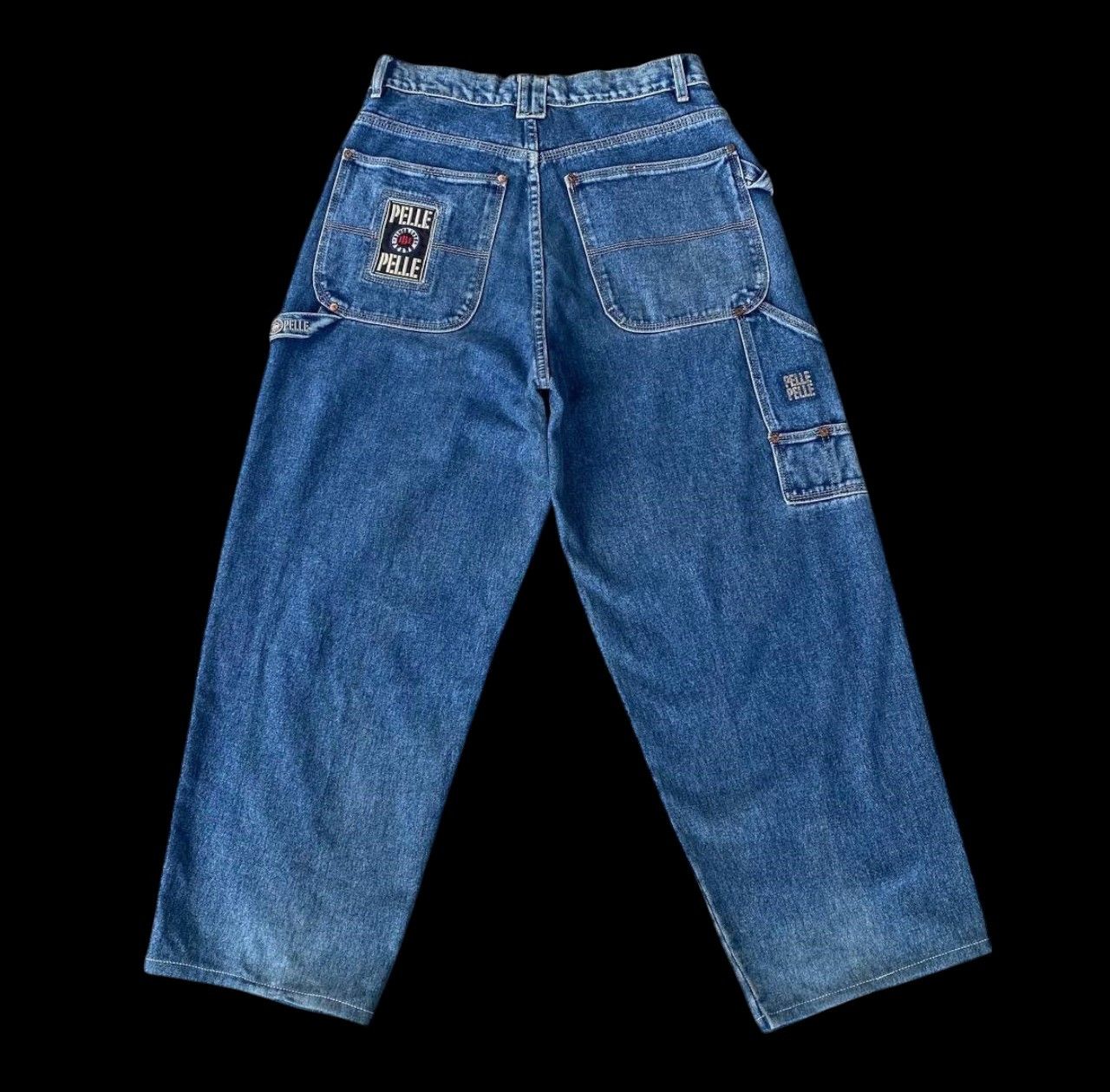 JNCO × Pelle Pelle × Vintage RARE VTG 90S PELLE PELLE M.BUCHANAN BAGGY WIDELEG JNCO STYLE Size US 30 / EU 46 - 1 Thumbnail