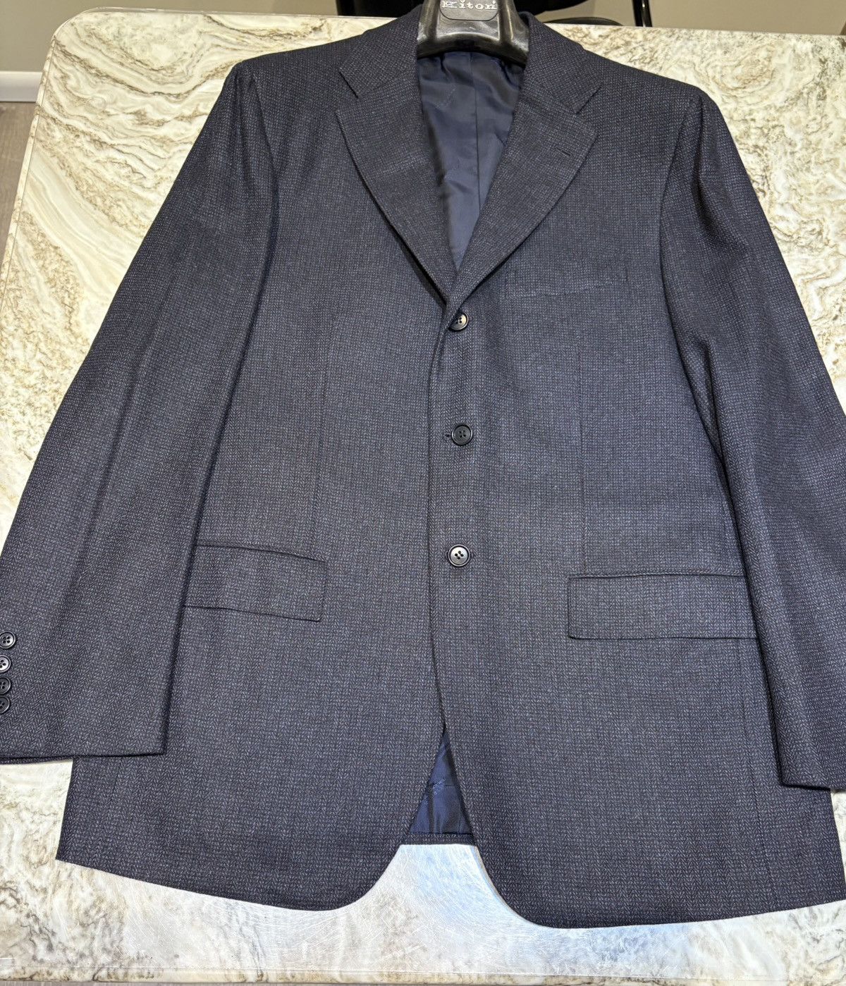Kiton Men’s Kiton Napoli Cashmere Navy Tweed New Sport Coat SZ 52 Size US L / EU 52-54 / 3 - 10 Thumbnail