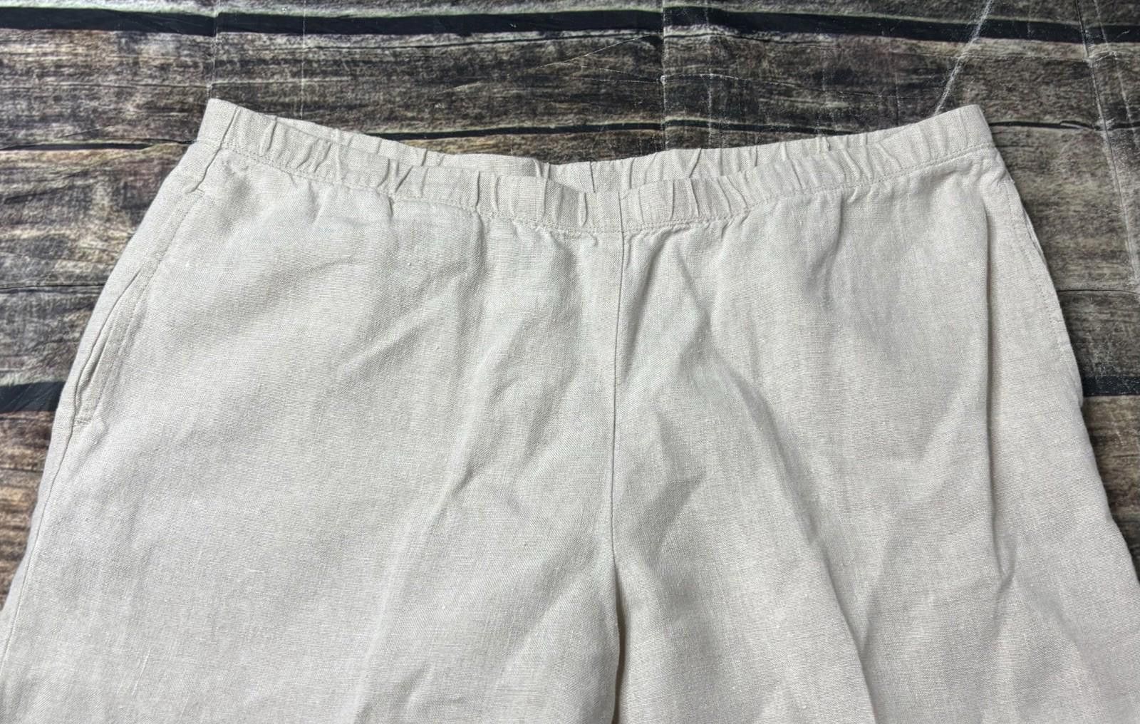 J. Jill J Jill Pants Womens Medium Petite Love Linen Beige Joggers Size 32" / US 10 / IT 46 - 4 Thumbnail