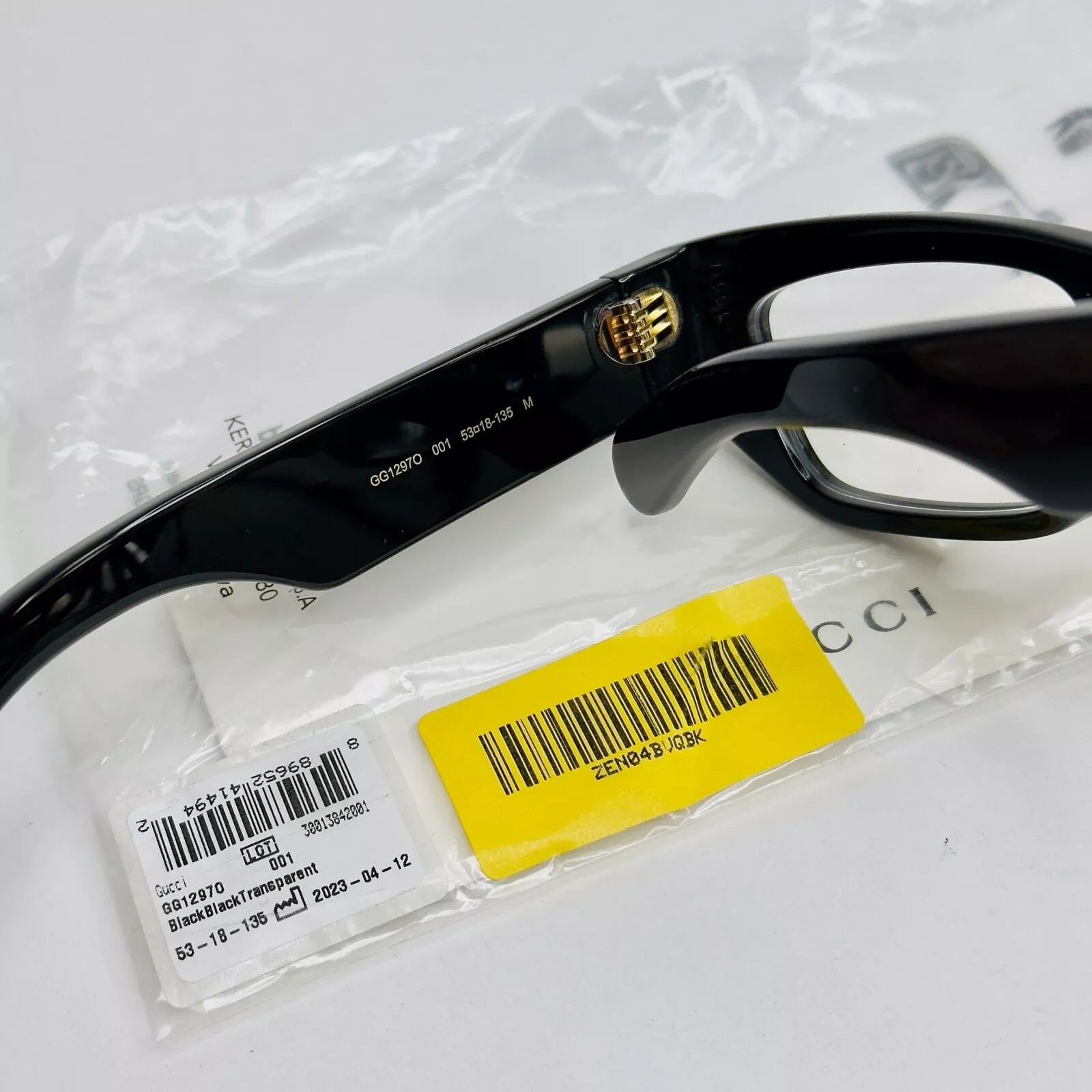 Gucci GUCCI Authentic 1297 Black Square Eyeglasses GG1297O 001 Size ONE SIZE - 4 Thumbnail