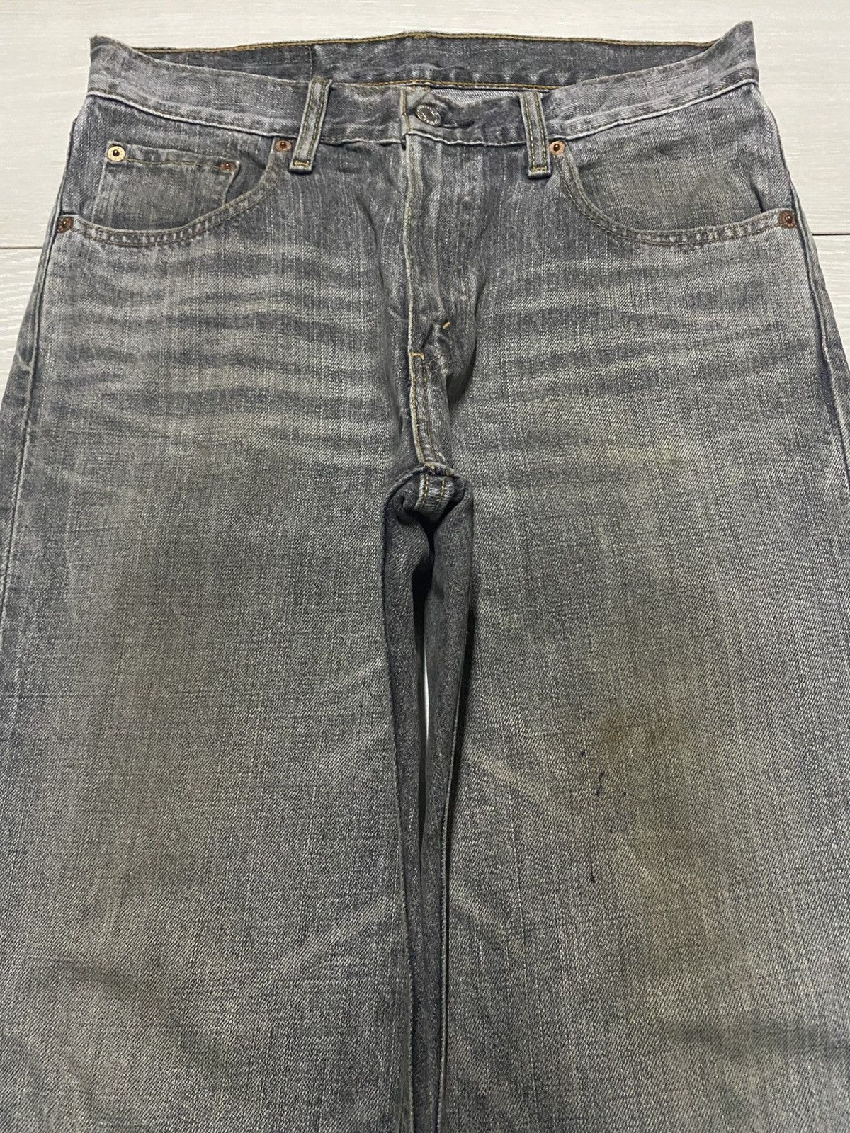 Andy Warhol × Levi's Vintage Levis 533 Grey Denim Distressed Loose Straight Jeans Size US 29 - 3 Thumbnail
