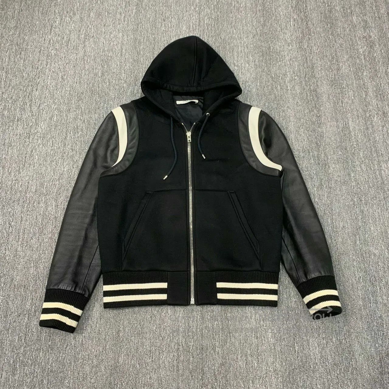 Givenchy givenchy black leather sleeve baseball jacket. Size US L / EU 52-54 / 3 - 1 Thumbnail